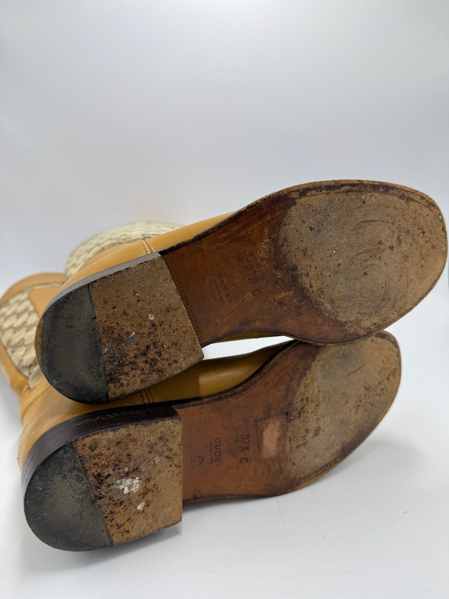 Gucci Luxury Designer Boots By In Yellow, Size: 7.5 (37.5)