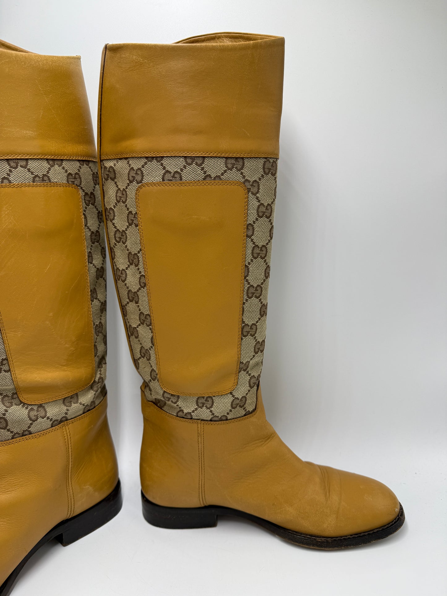 Gucci Luxury Designer Boots By In Yellow, Size: 7.5 (37.5)