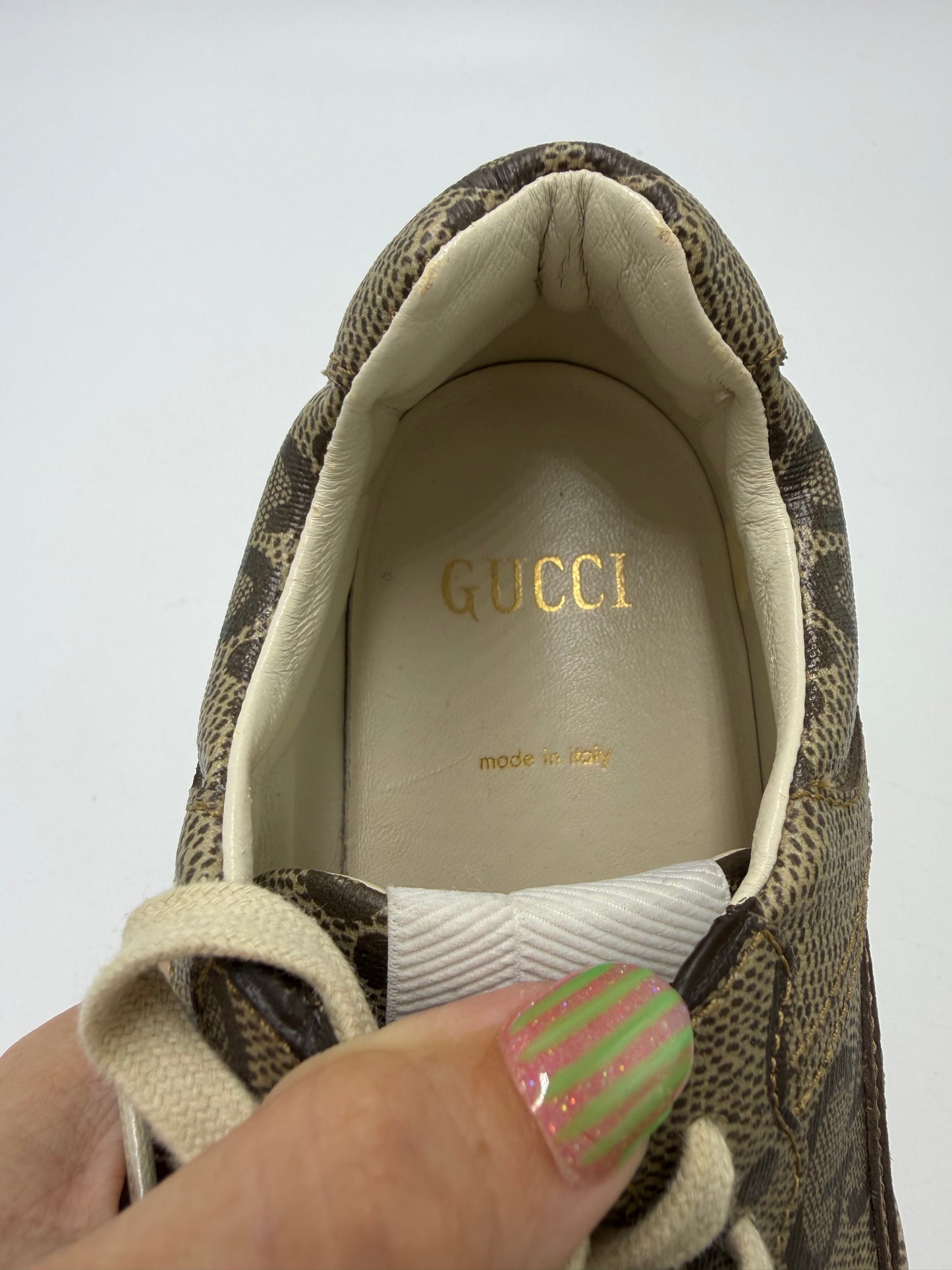 Gucci 100 Rythom GG Luxury Sneakers, Size: 6.5