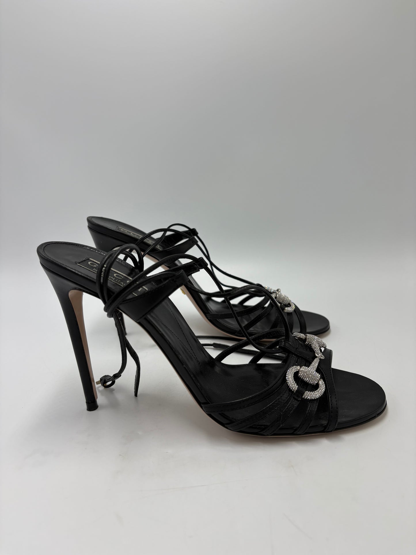 Gucci Malaga Kid Crystal  Horsebit Luxury Shoes, Size: 9 (39)
