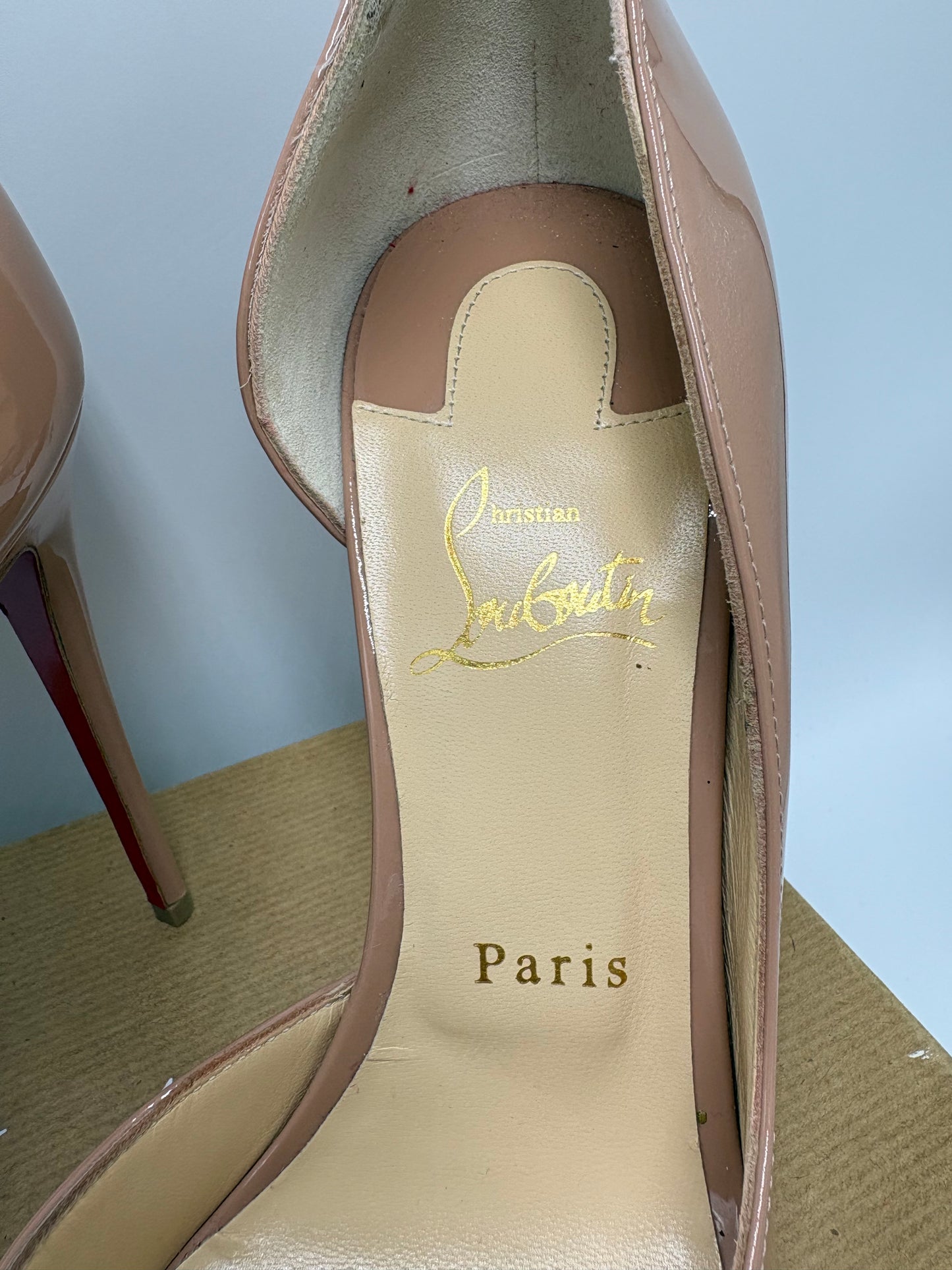 Christian Louboutin Iriza 100 Patent Leather Heels Luxury Designer By Christian Louboutin, Size: 9 / 39