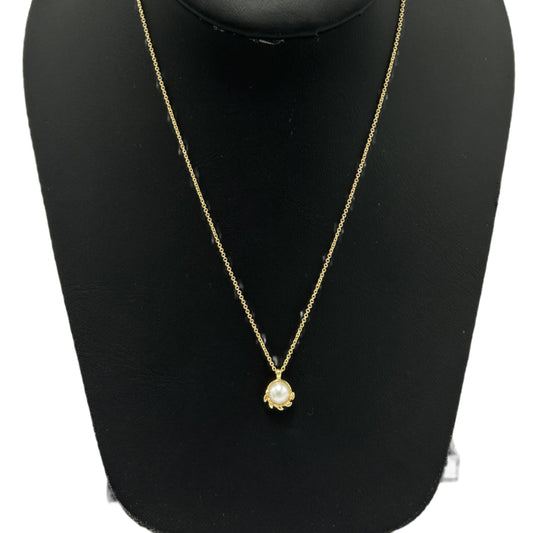 Tiffany & Company 18K Olive Leaf Pearl Pendant Luxury Designer Necklace