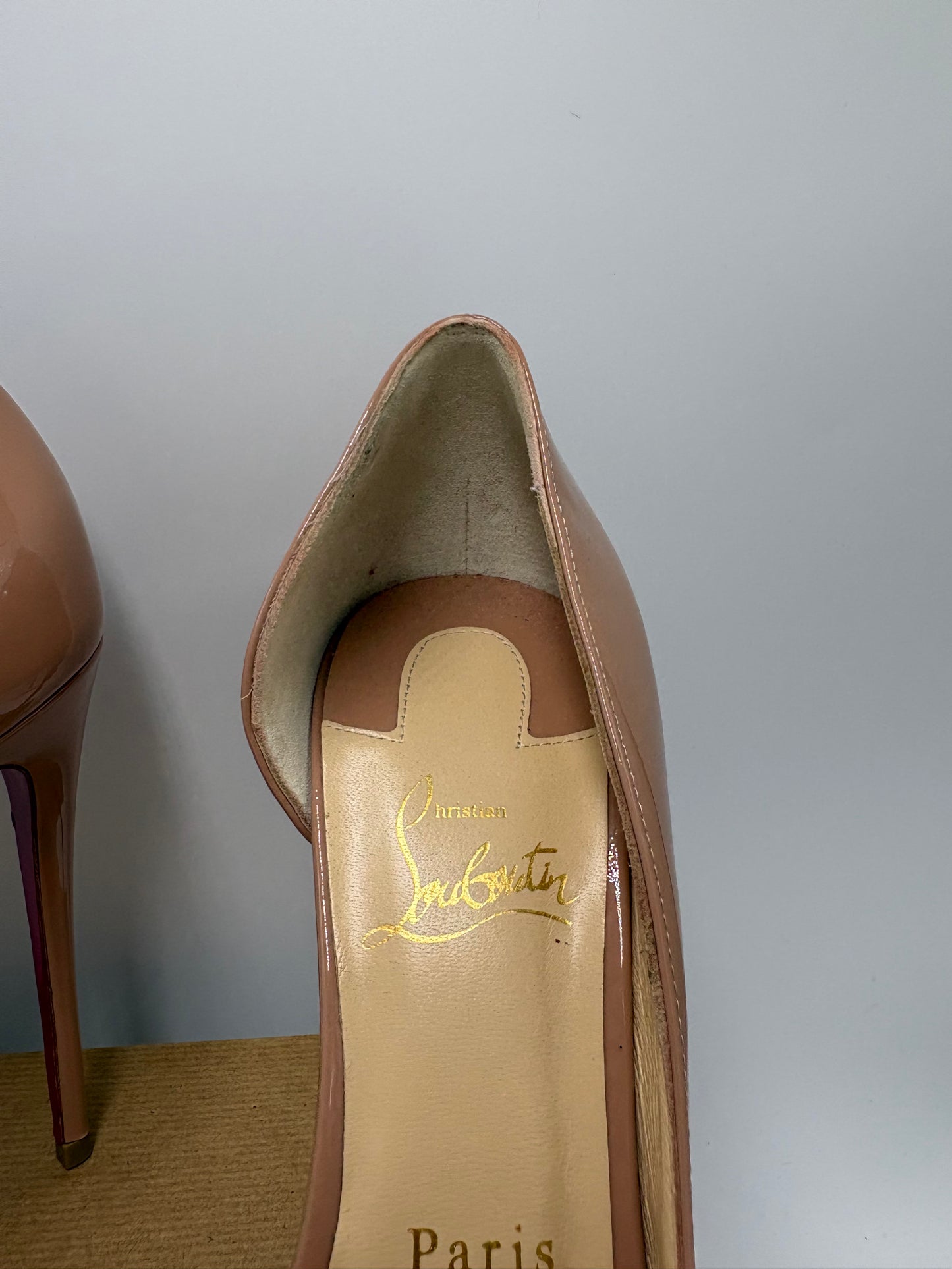 Christian Louboutin Iriza 100 Patent Leather Heels Luxury Designer By Christian Louboutin, Size: 9 / 39