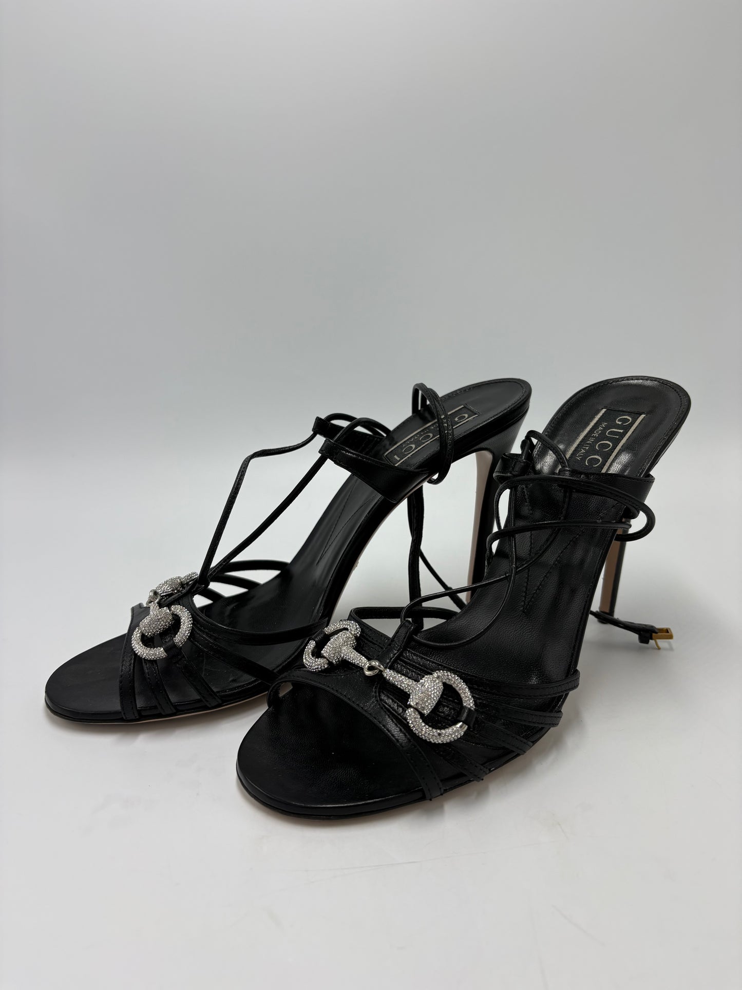 Gucci Malaga Kid Crystal  Horsebit Luxury Shoes, Size: 9 (39)