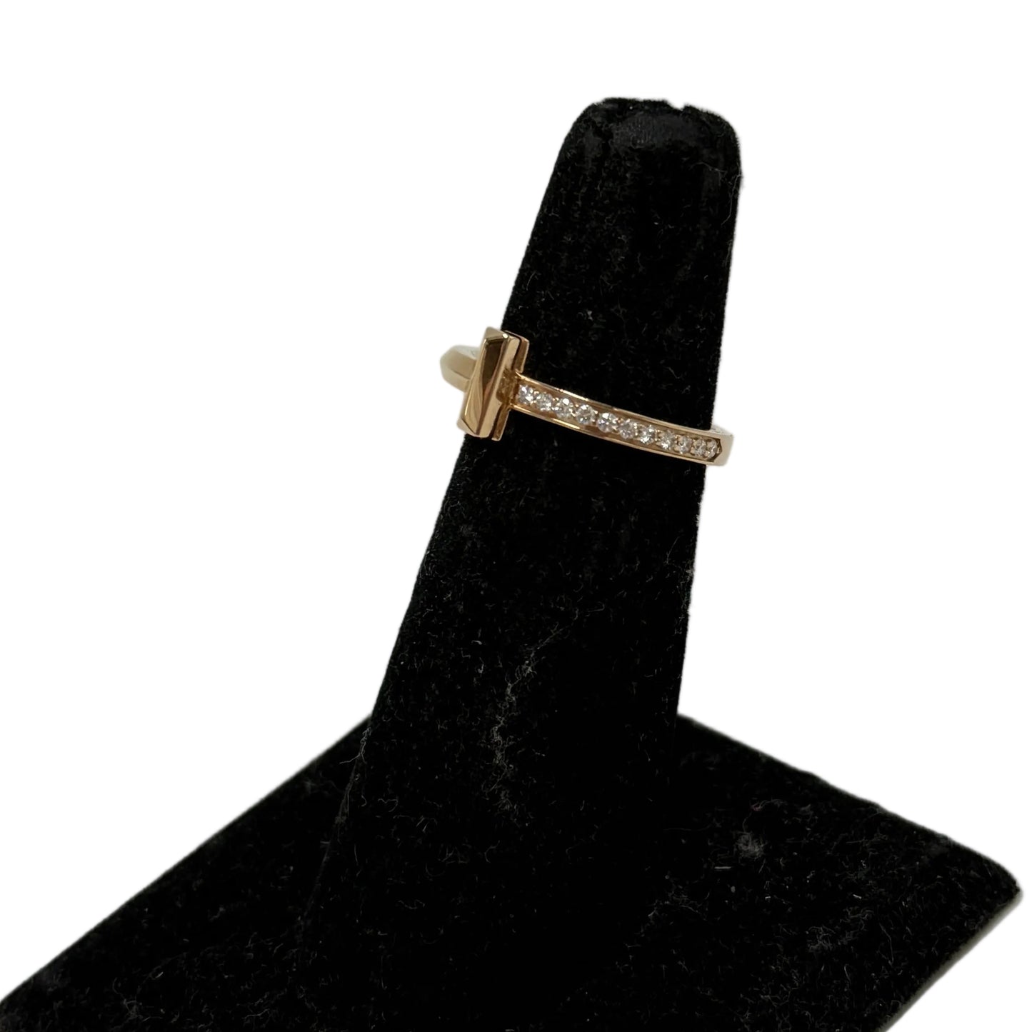 Tiffany & Company T1 Diamond Luxury Ring in 18k Rose Gold, Size: 6