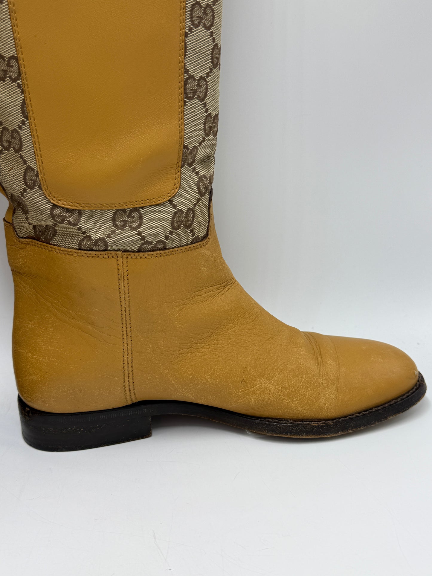 Gucci Luxury Designer Boots By In Yellow, Size: 7.5 (37.5)