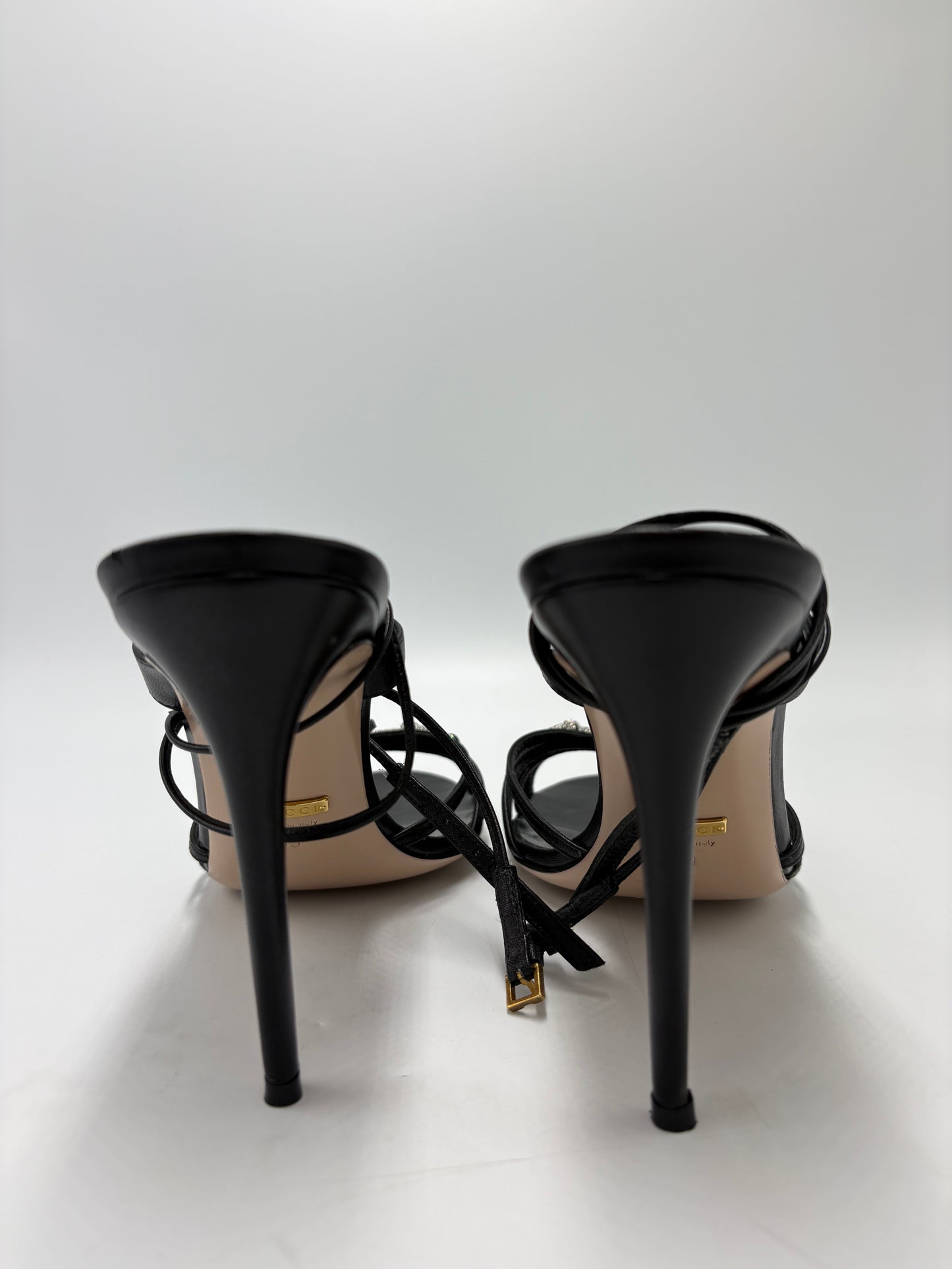 Gucci Malaga Kid Crystal  Horsebit Luxury Shoes, Size: 9 (39)