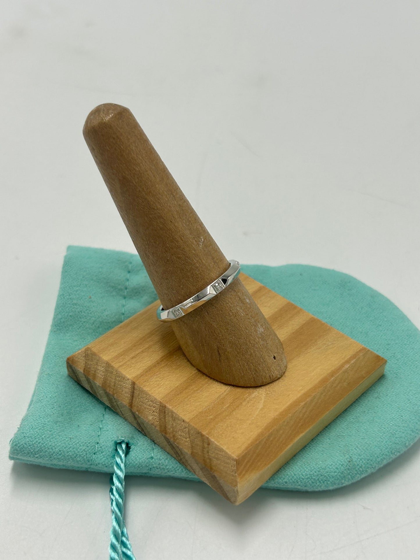 Tiffany & Company True Band Platinum Diamond Luxury Ring, Size: 8.5