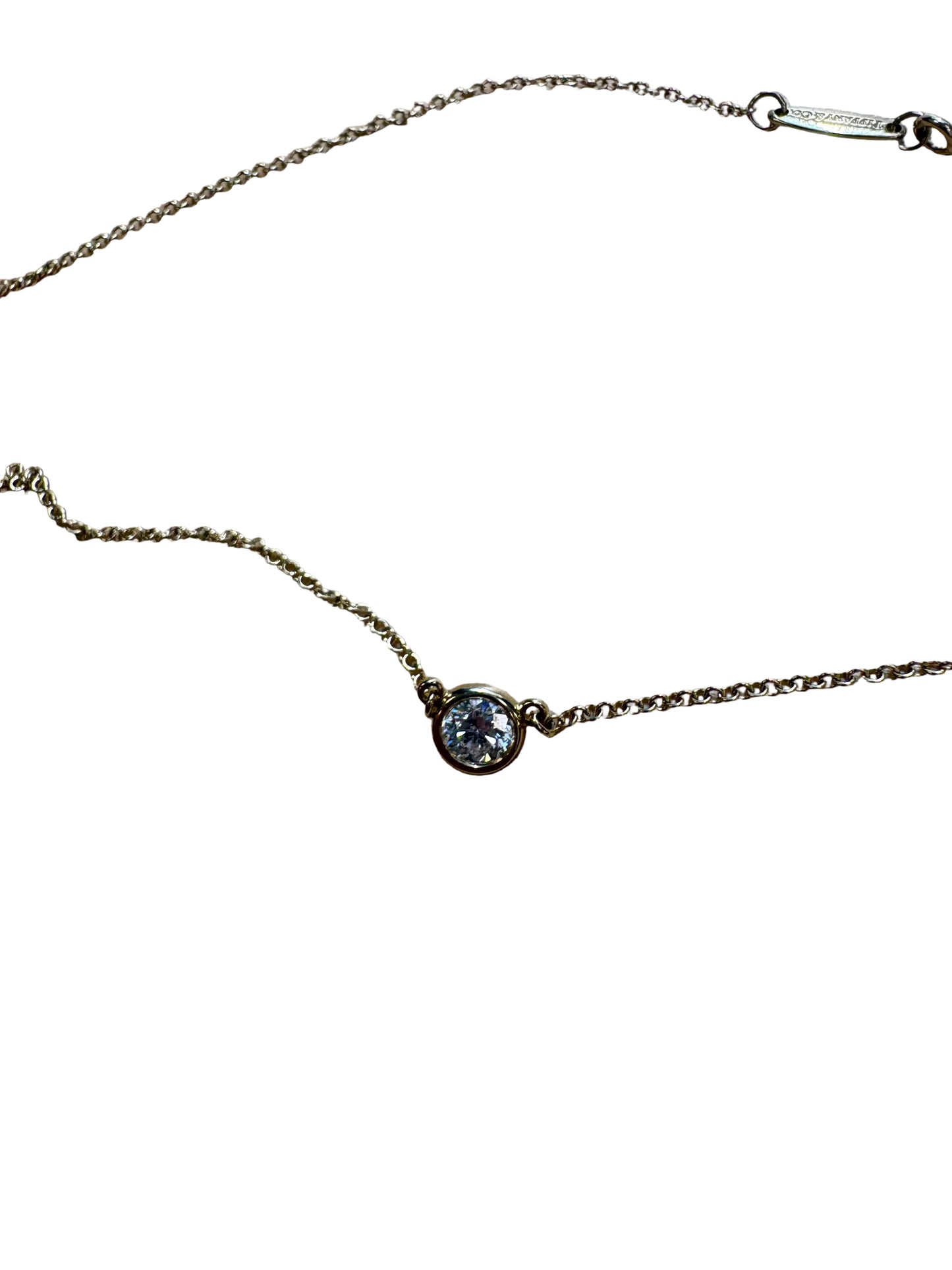 Tiffany & Company 18k Gold Diamond By The Yard Luxury Necklace