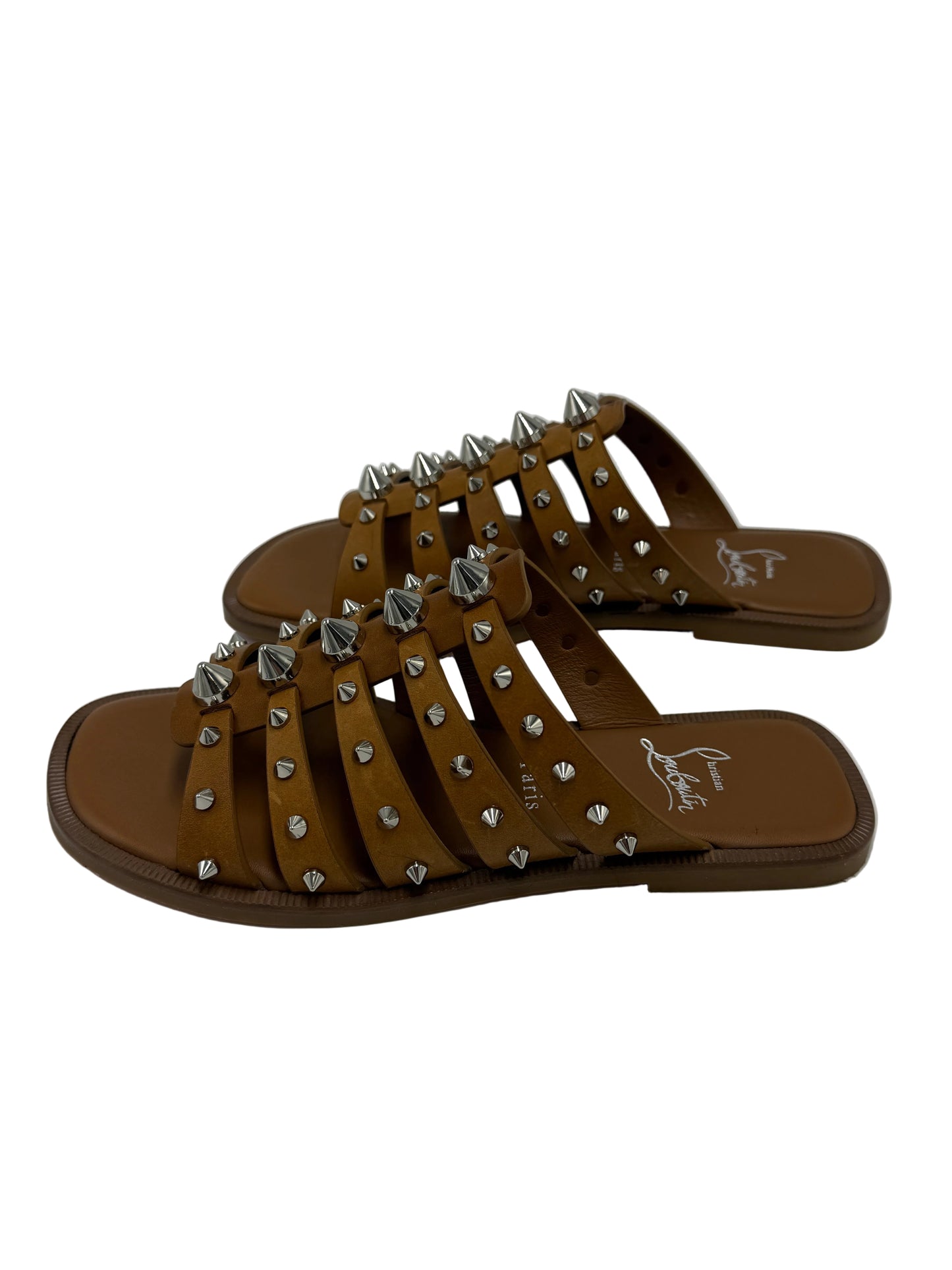 Christian Louboutin Charja Spiked Mule Luxury Sandal, Size: 7.5 (38)
