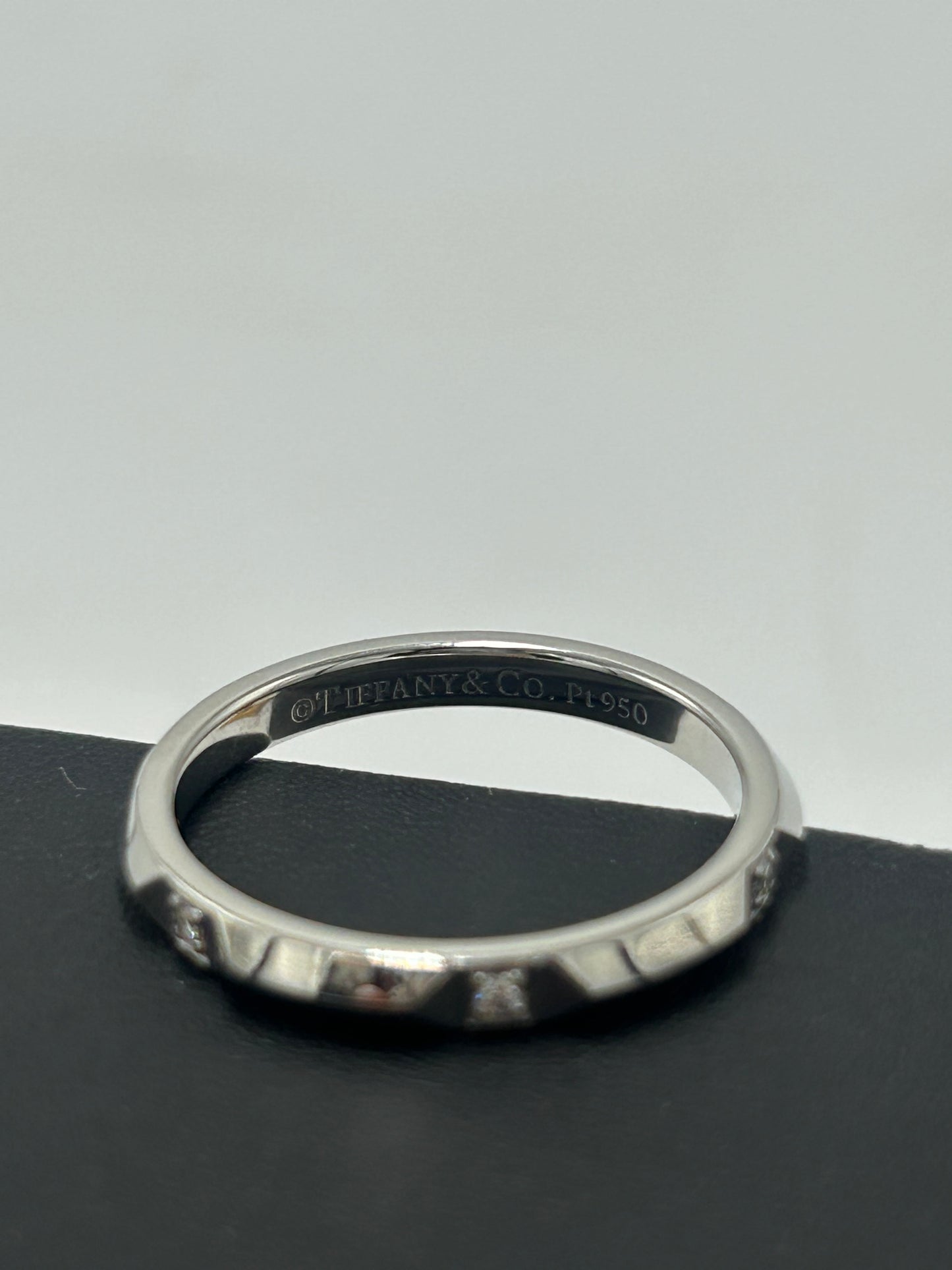 Tiffany & Company True Band Platinum Diamond Luxury Ring, Size: 8.5