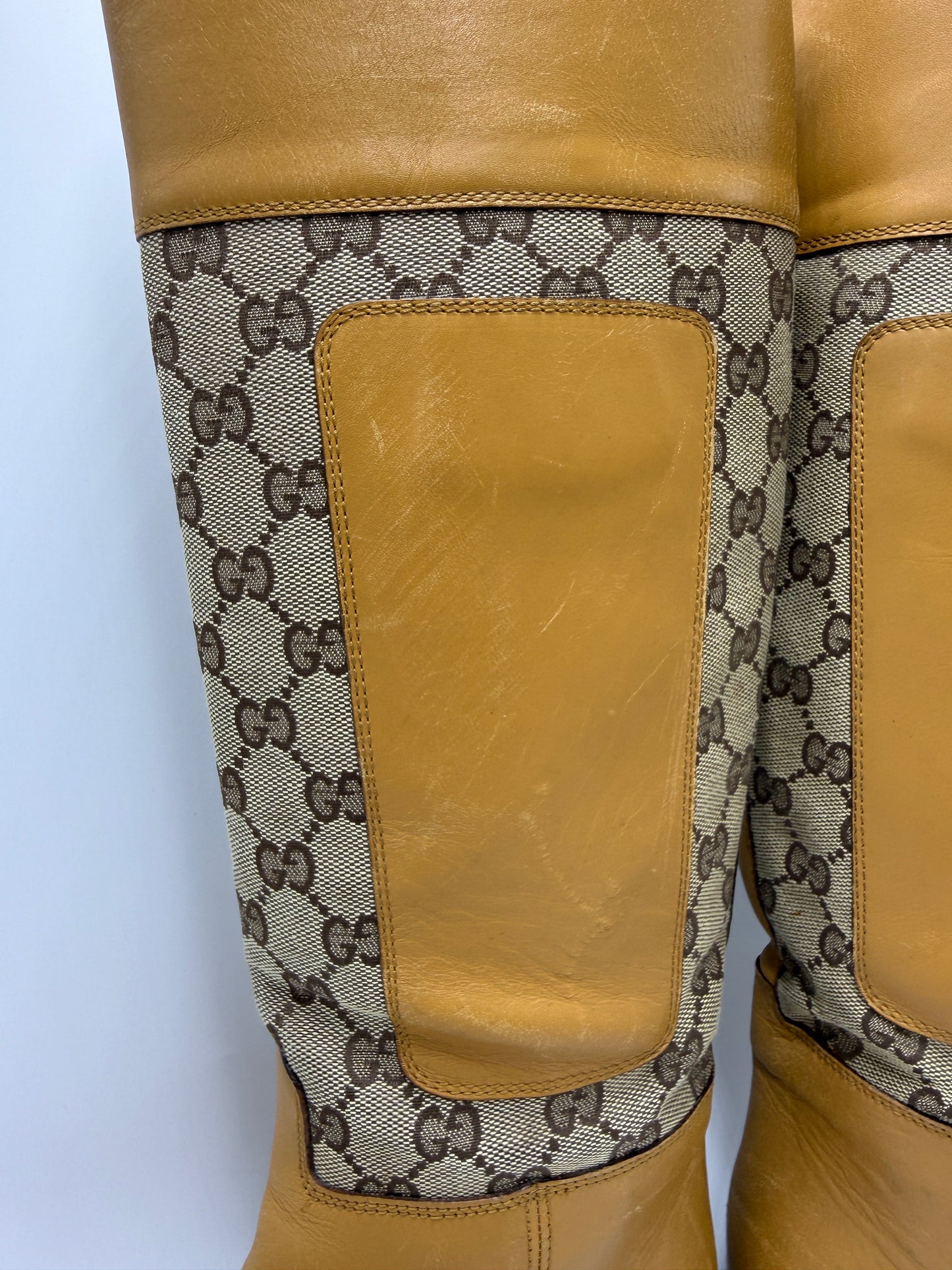 Gucci Luxury Designer Boots By In Yellow, Size: 7.5 (37.5)