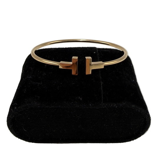 Tiffany & Company 18K Rose Gold T Wire Luxury Designer Bracelet