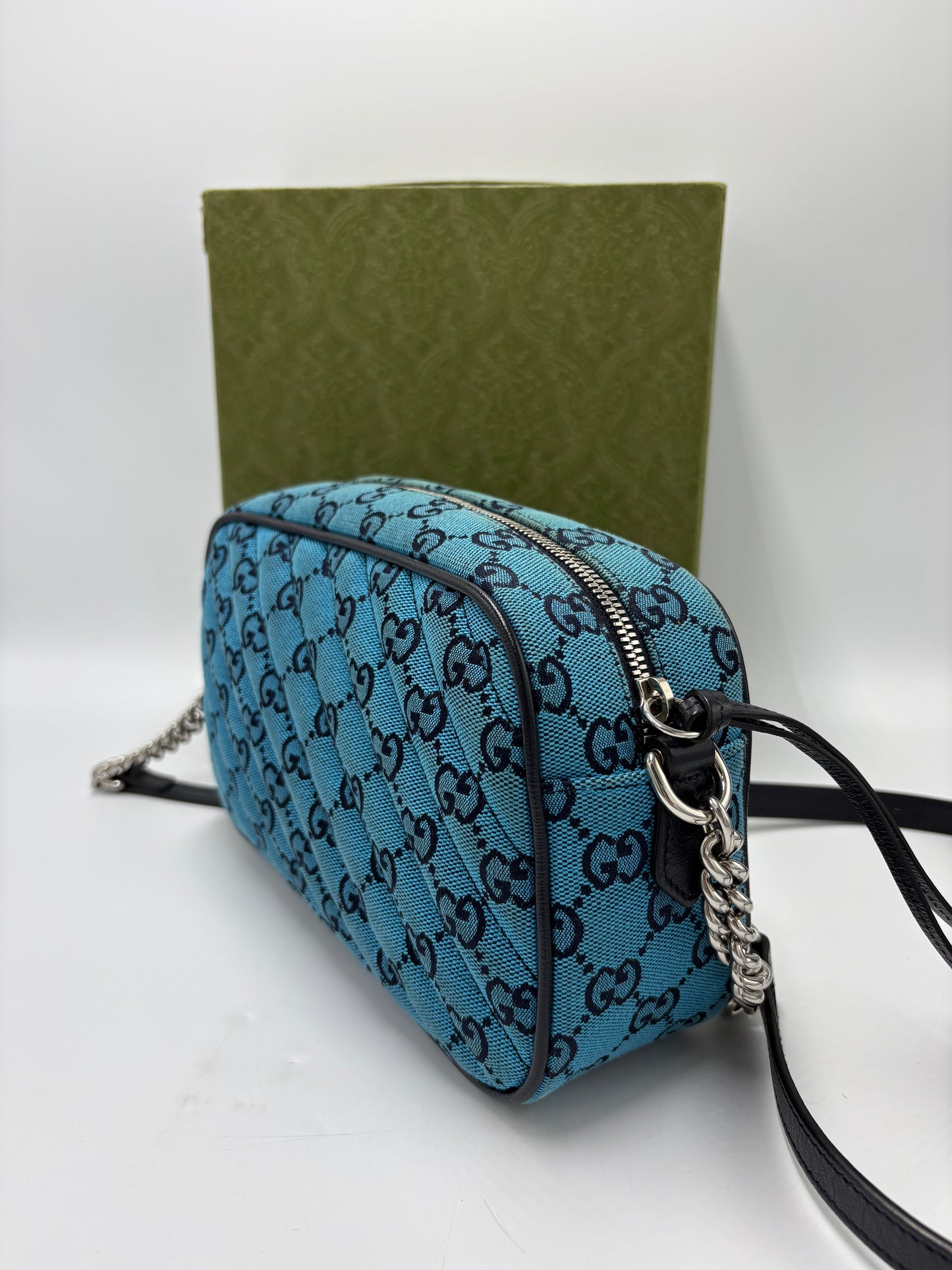 Gucci Monogram Marmont Luxury Handbag in Limited Edition Blue