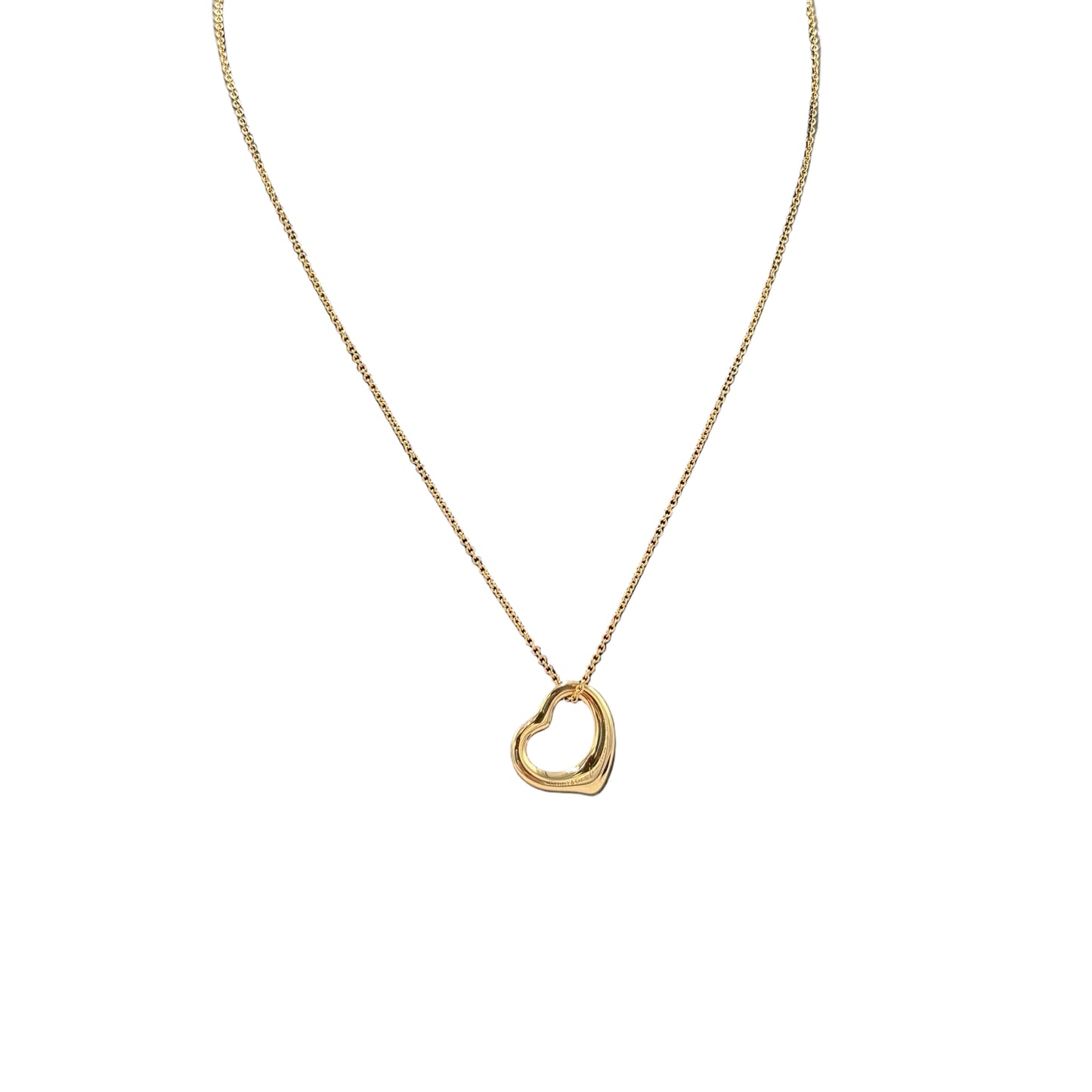 Tiffany & Company Open Heart 18k Rose Gold 16mm Luxury Necklace