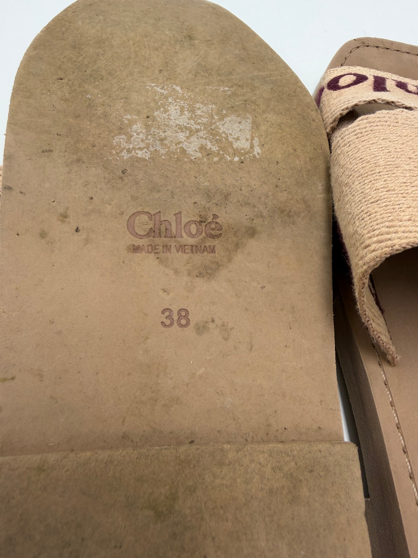 Chloe Woody Flat Slide Luxury Sandal, Size: 7.5 (38)