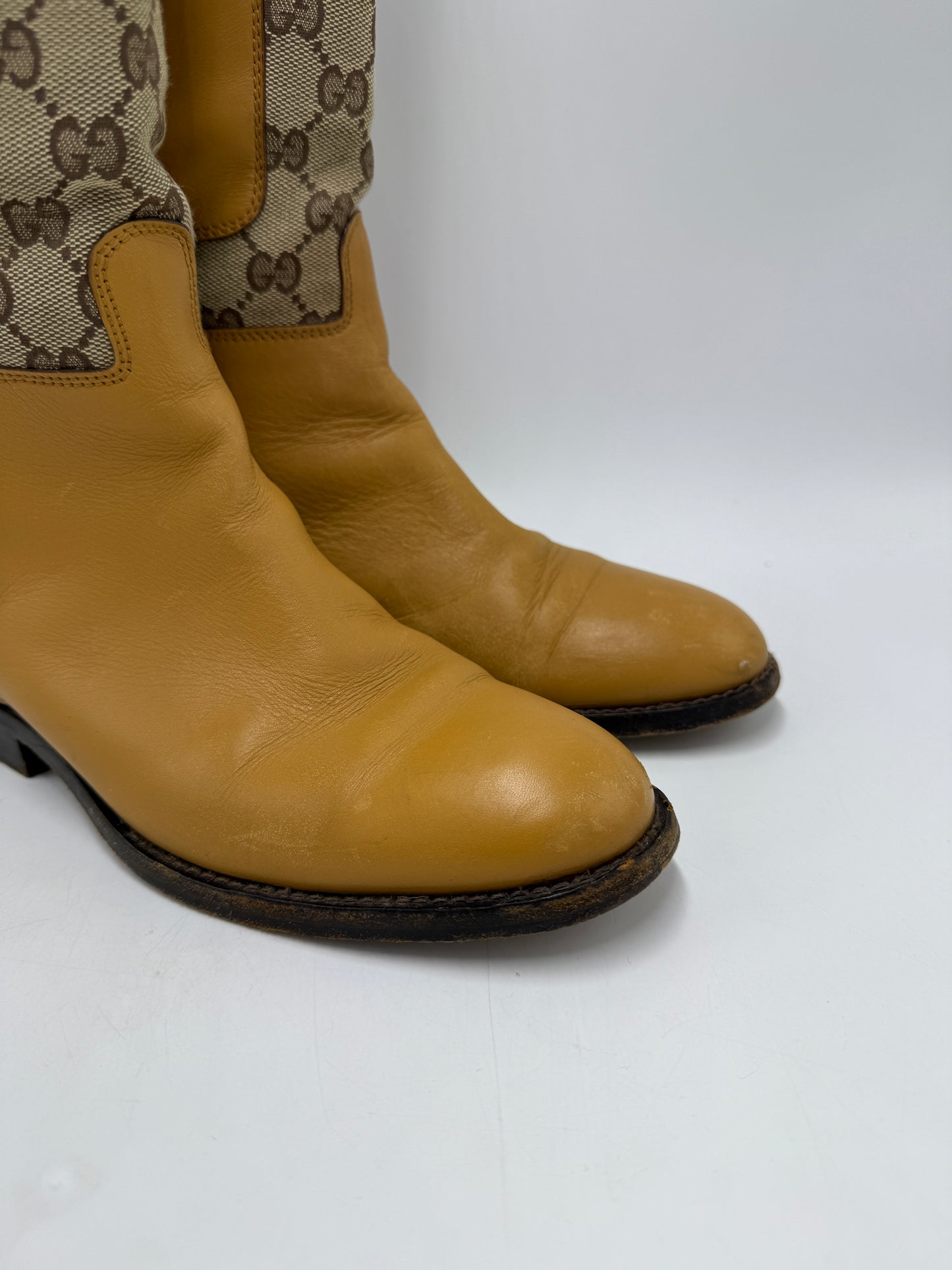 Gucci Luxury Designer Boots By In Yellow, Size: 7.5 (37.5)