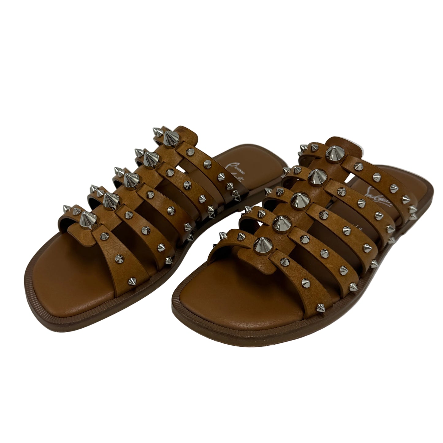 Christian Louboutin Charja Spiked Mule Luxury Sandal, Size: 7.5 (38)