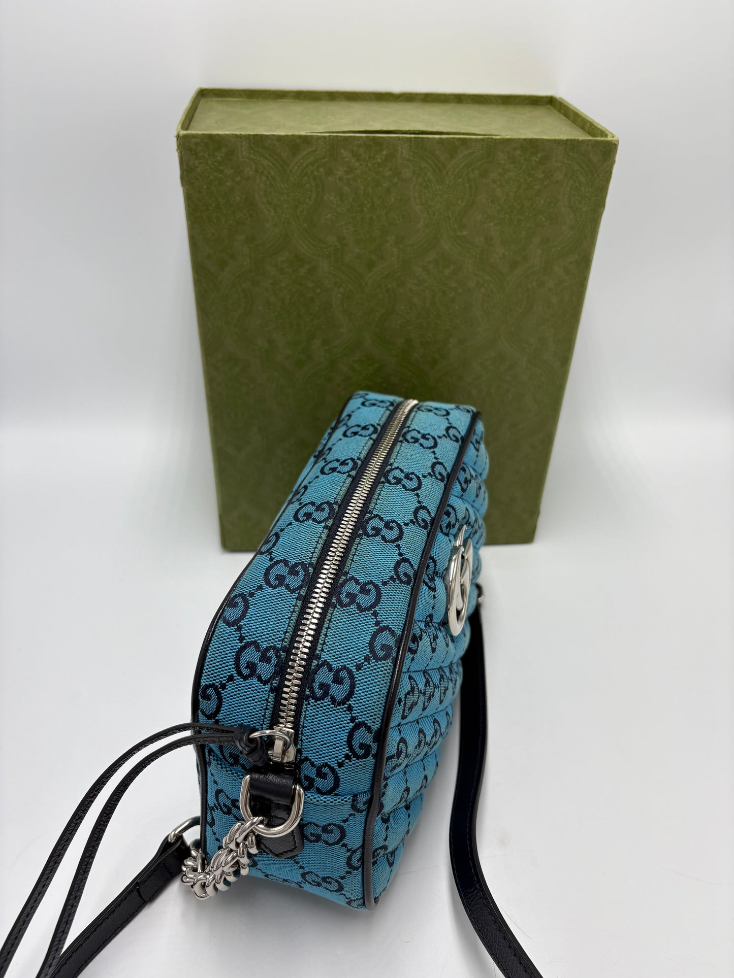 Gucci Monogram Marmont Luxury Handbag in Limited Edition Blue