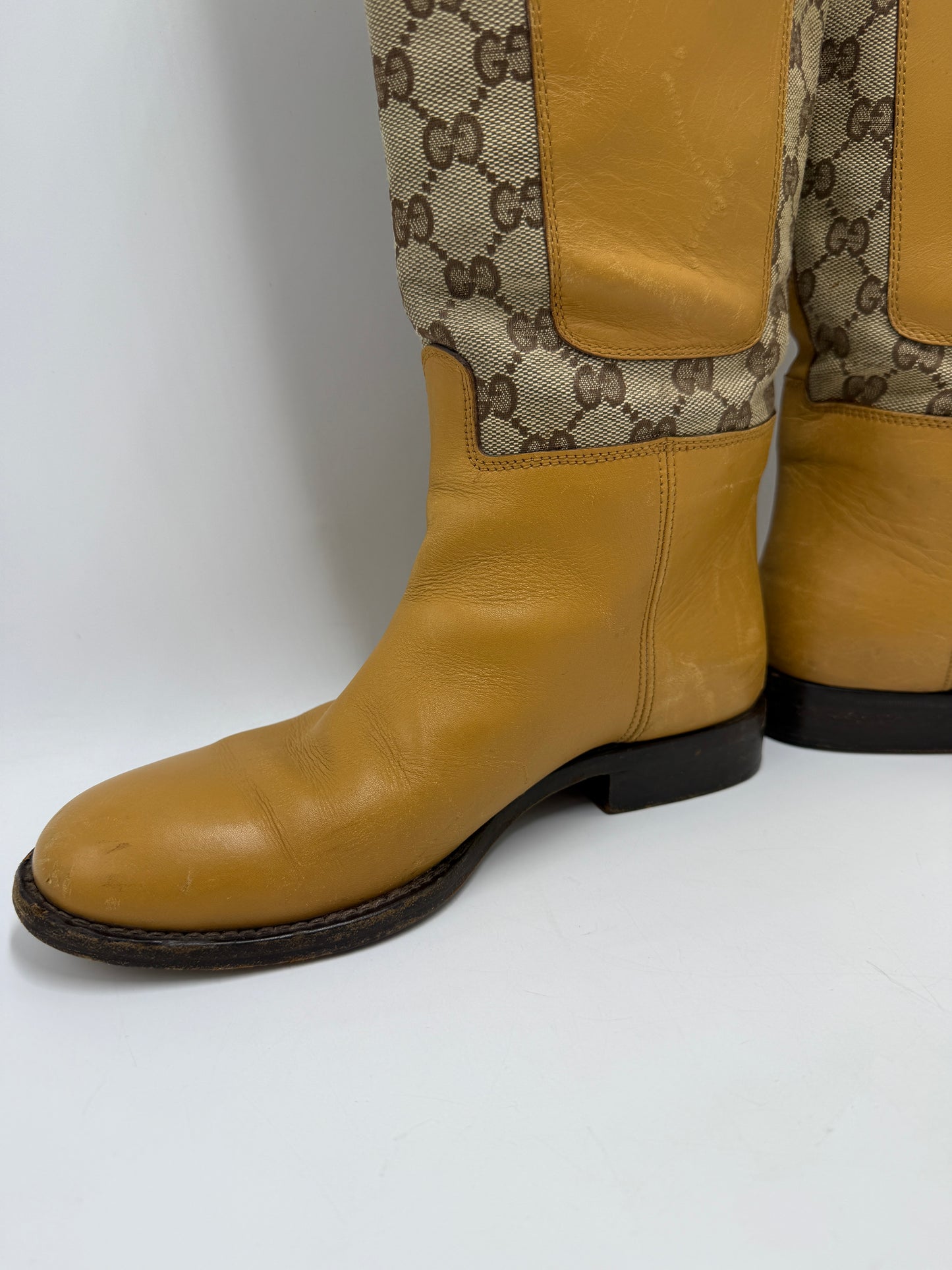 Gucci Luxury Designer Boots By In Yellow, Size: 7.5 (37.5)