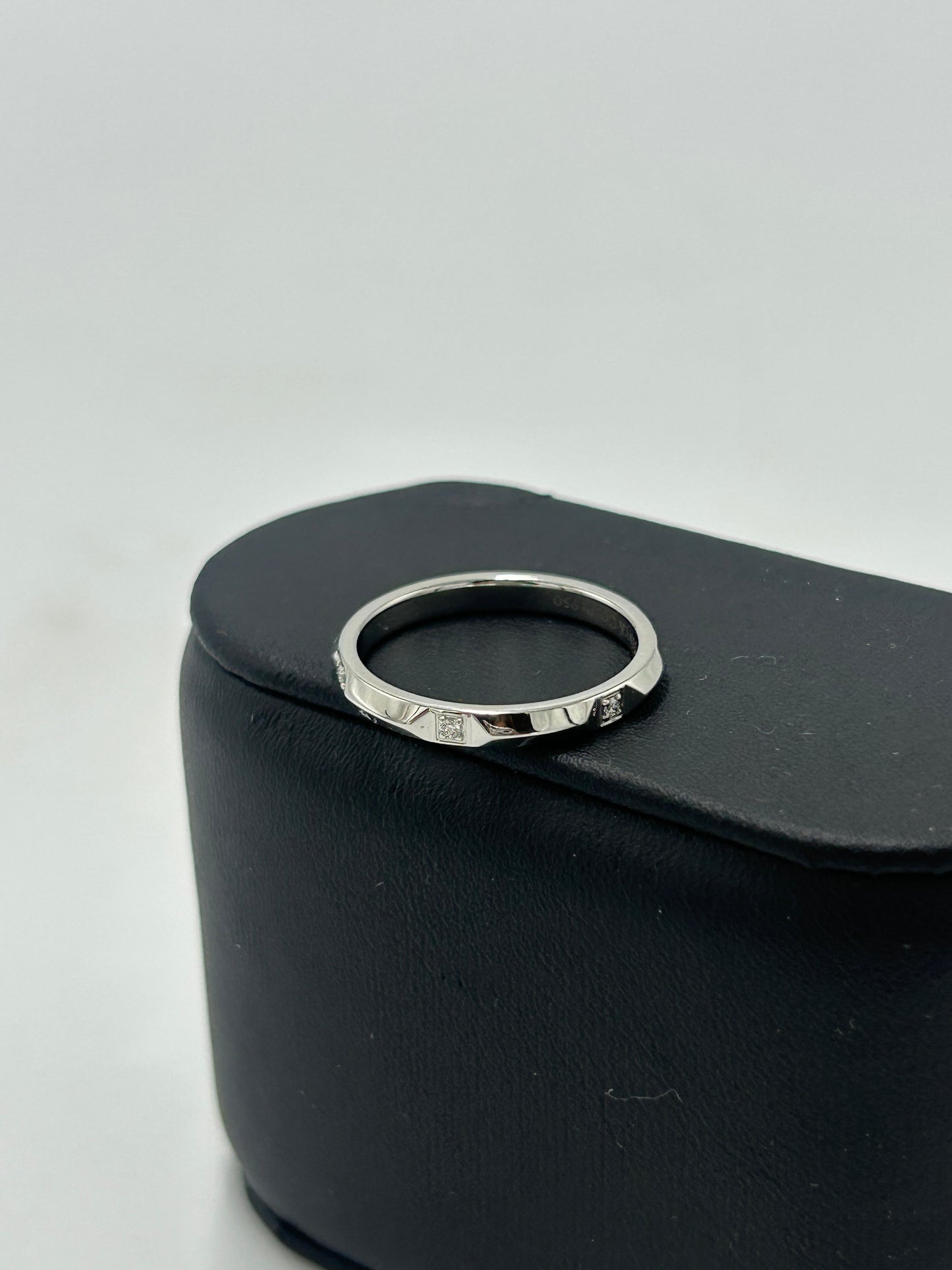 Tiffany & Company True Band Platinum Diamond Luxury Ring, Size: 8.5