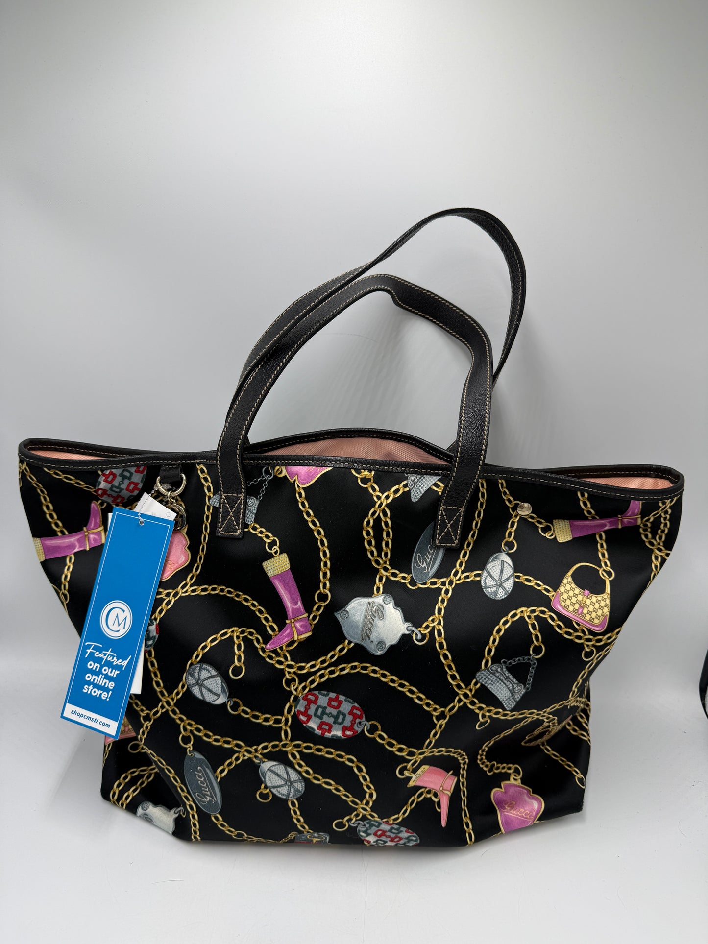 Gucci Satin Charmy Luxury Designer Tote / Handbag