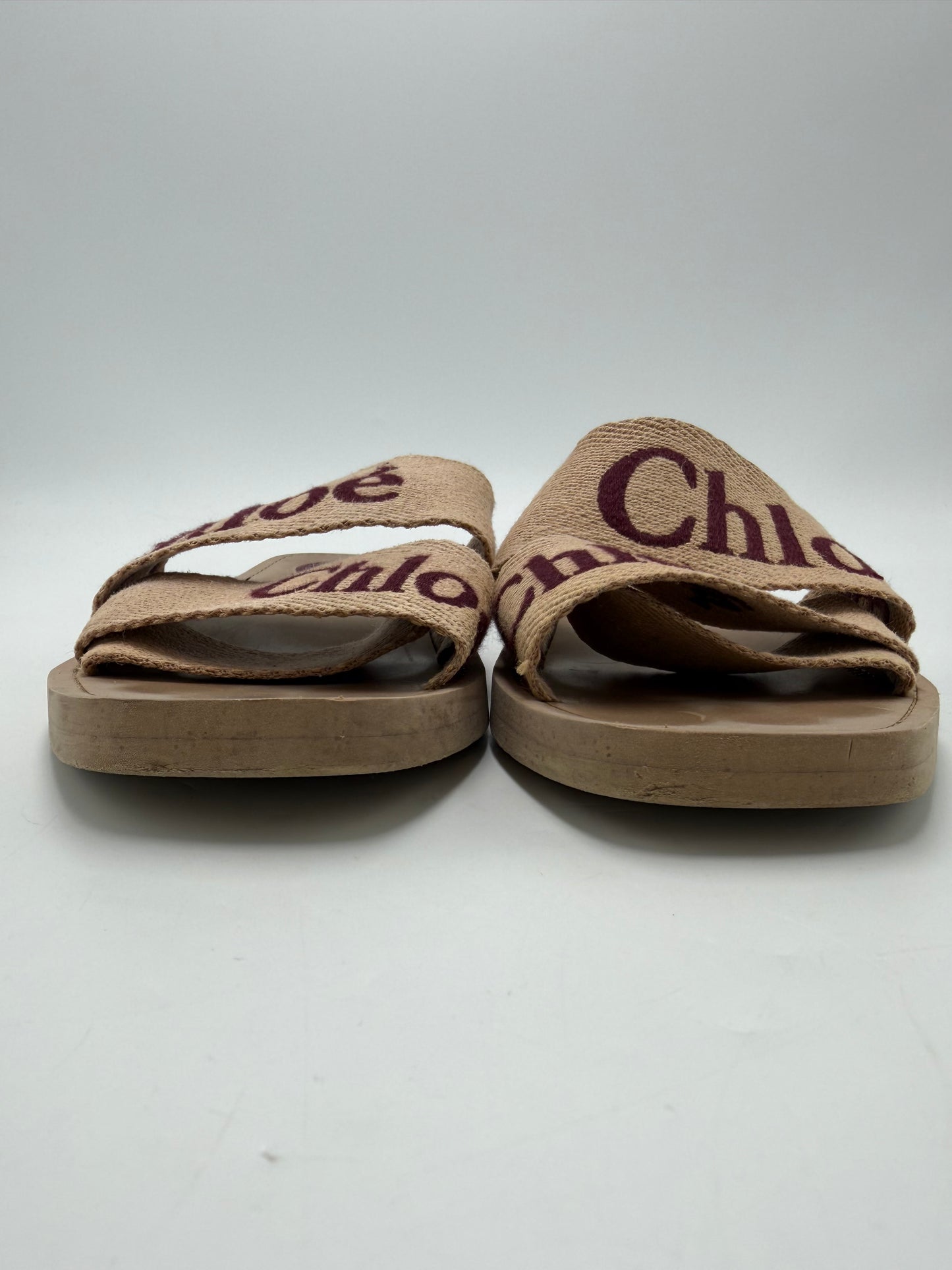 Chloe Woody Flat Slide Luxury Sandal, Size: 7.5 (38)