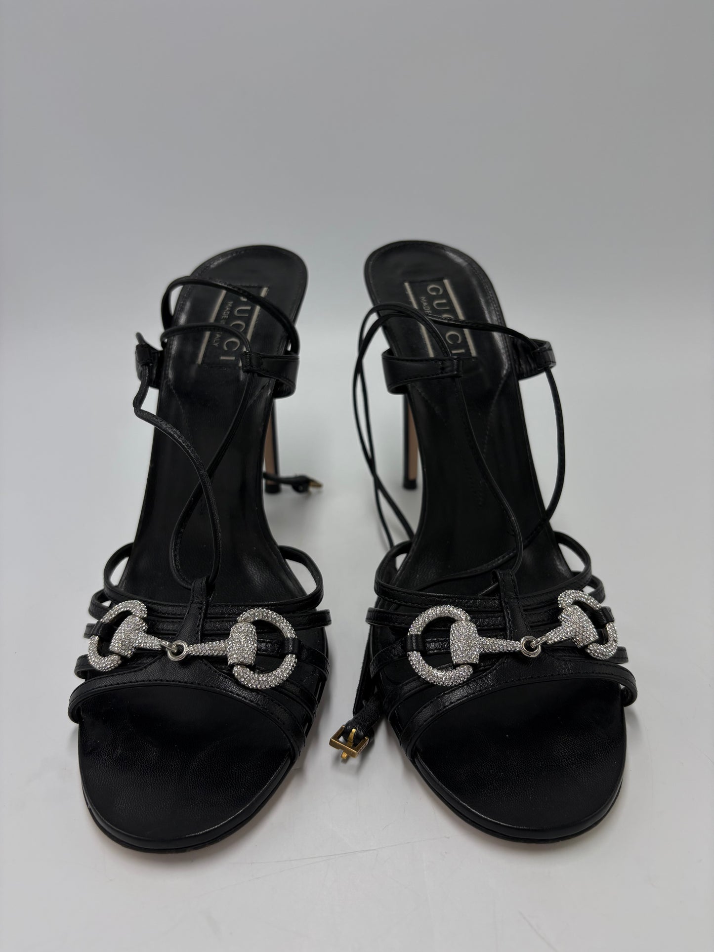 Gucci Malaga Kid Crystal  Horsebit Luxury Shoes, Size: 9 (39)