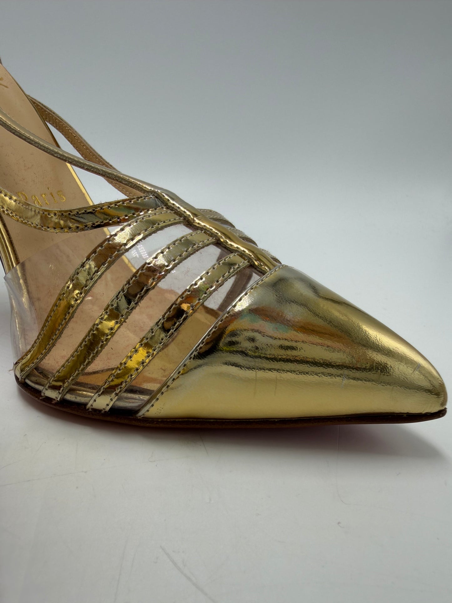 Christian Louboutin Deck 100 Specchio PVC Luxury Pumps, Size: 9.5