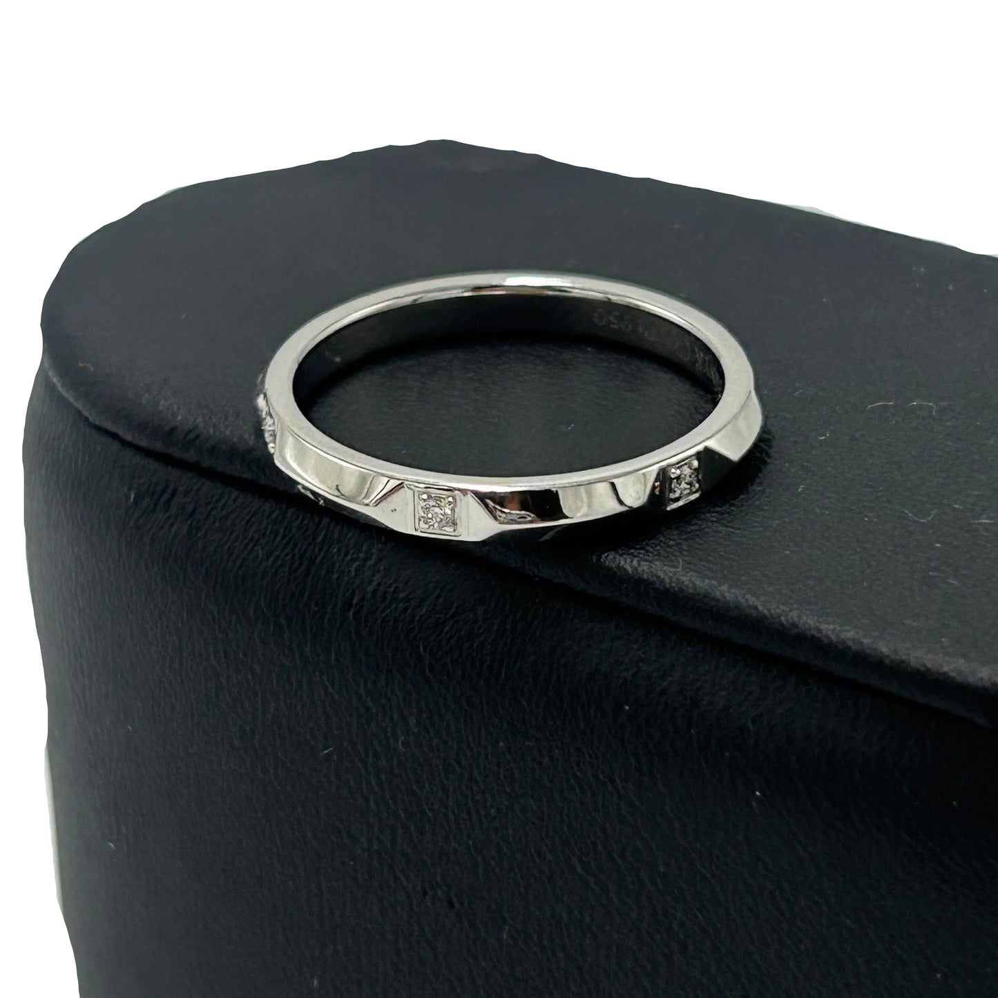 Tiffany & Company True Band Platinum Diamond Luxury Ring, Size: 8.5