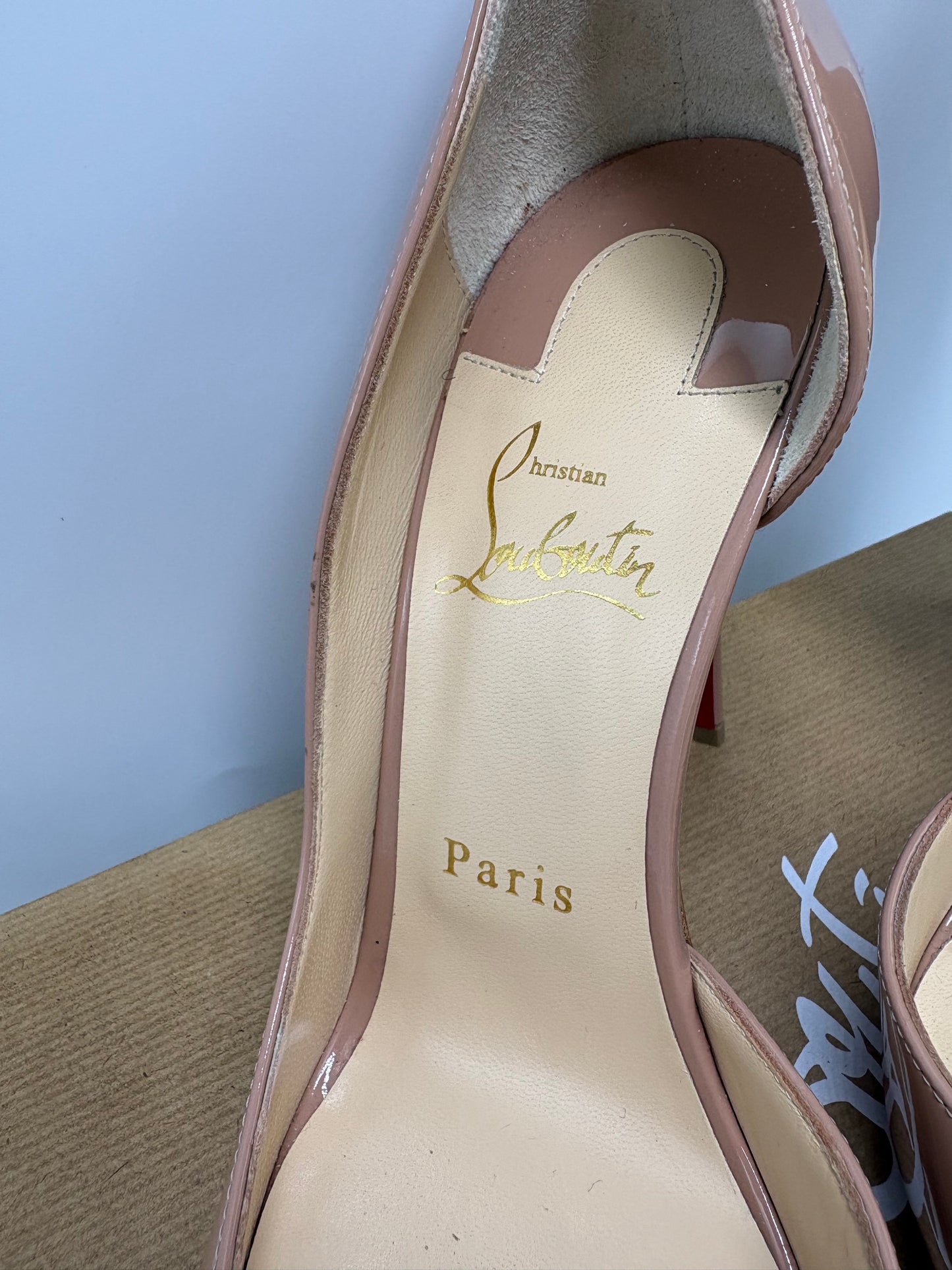 Christian Louboutin Iriza 100 Patent Leather Heels Luxury Designer By Christian Louboutin, Size: 9 / 39