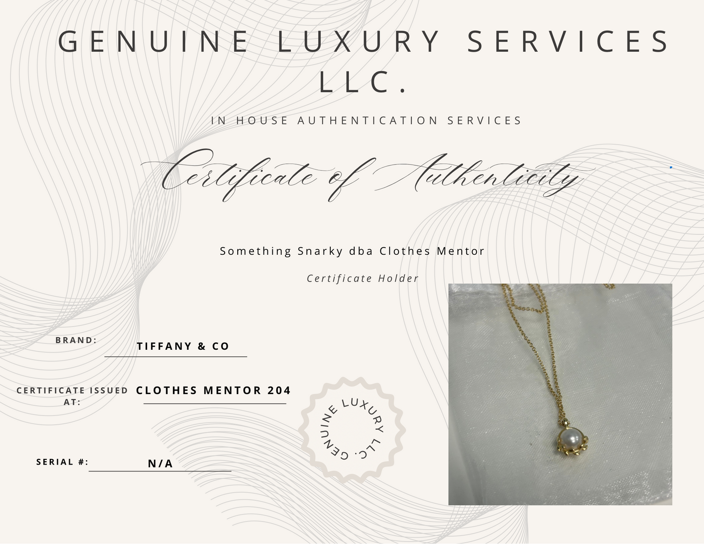Tiffany & Company 18K Olive Leaf Pearl Pendant Luxury Designer Necklace