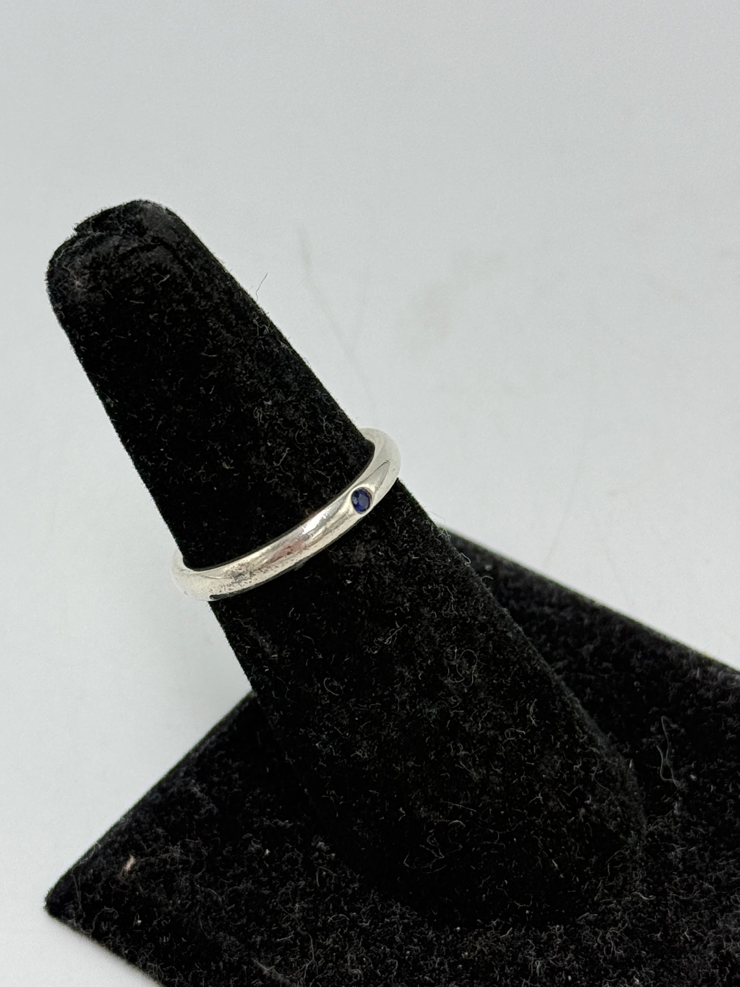 Tiffany & Company Elsa Peretti Sapphire Stacking Band Luxury Ring, Size: 7.5