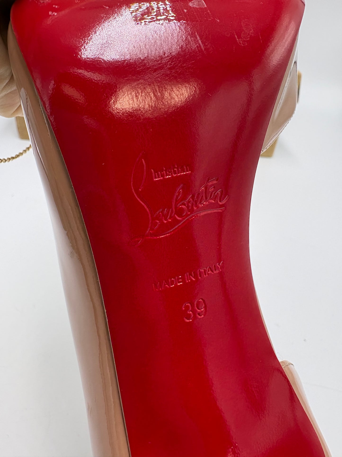 Christian Louboutin Iriza 100 Patent Leather Heels Luxury Designer By Christian Louboutin, Size: 9 / 39