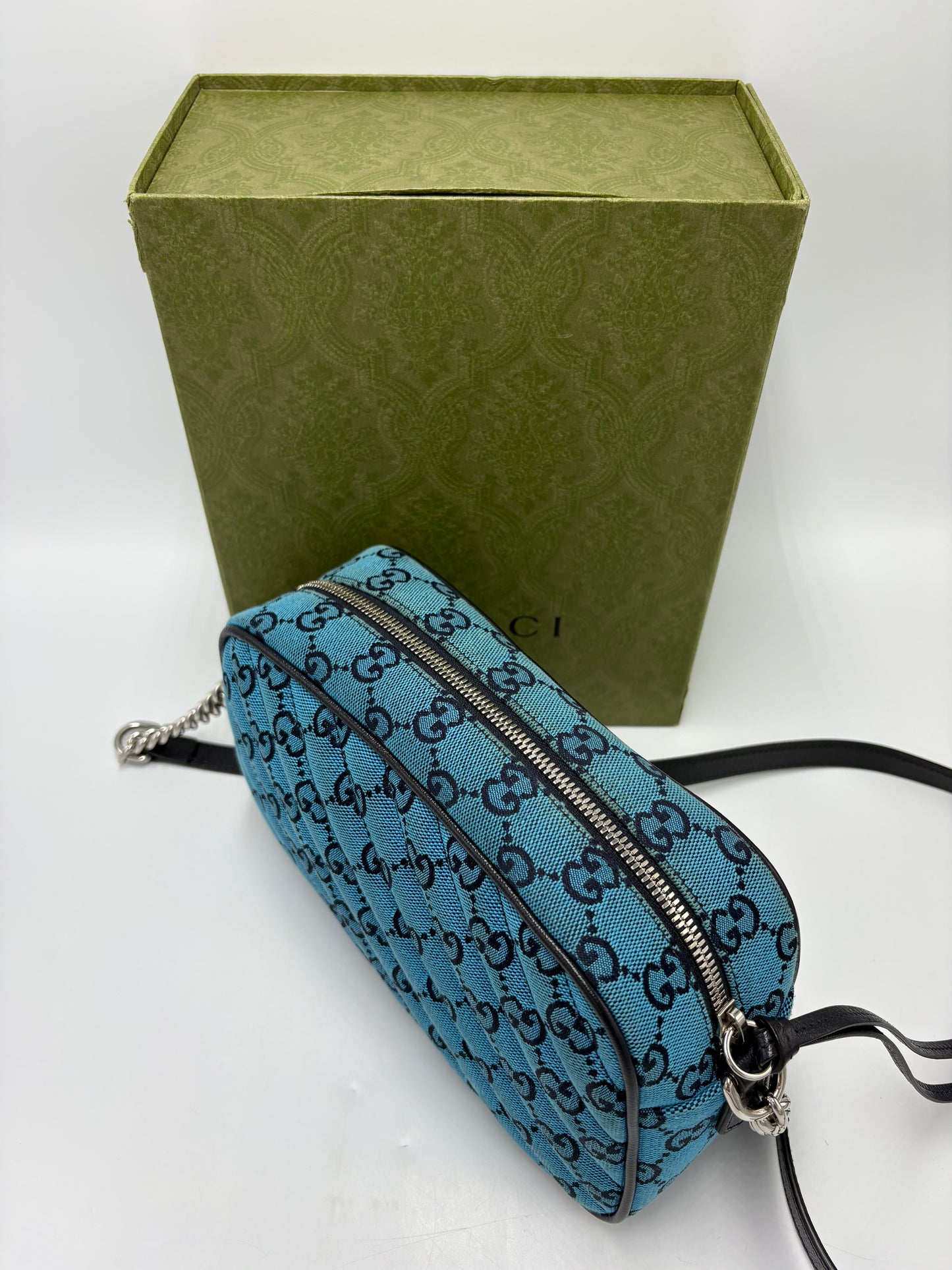Gucci Monogram Marmont Luxury Handbag in Limited Edition Blue