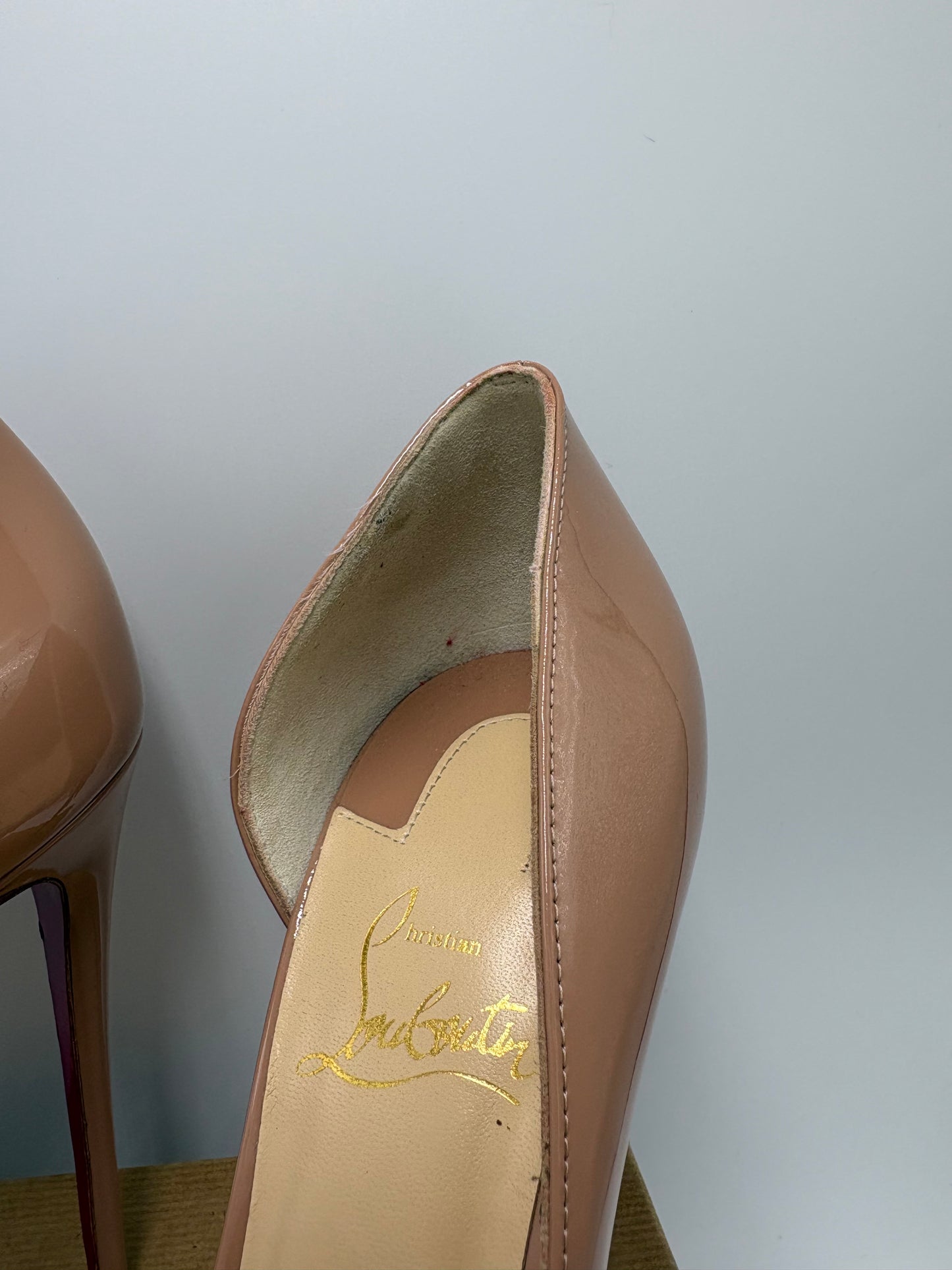 Christian Louboutin Iriza 100 Patent Leather Heels Luxury Designer By Christian Louboutin, Size: 9 / 39