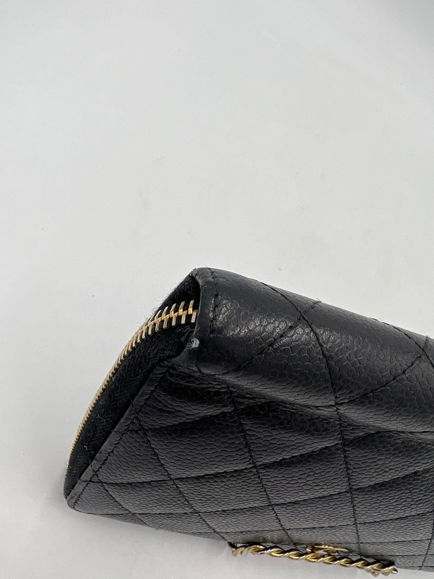 Chanel Zip Around Quilted Caviar Designer Wallet