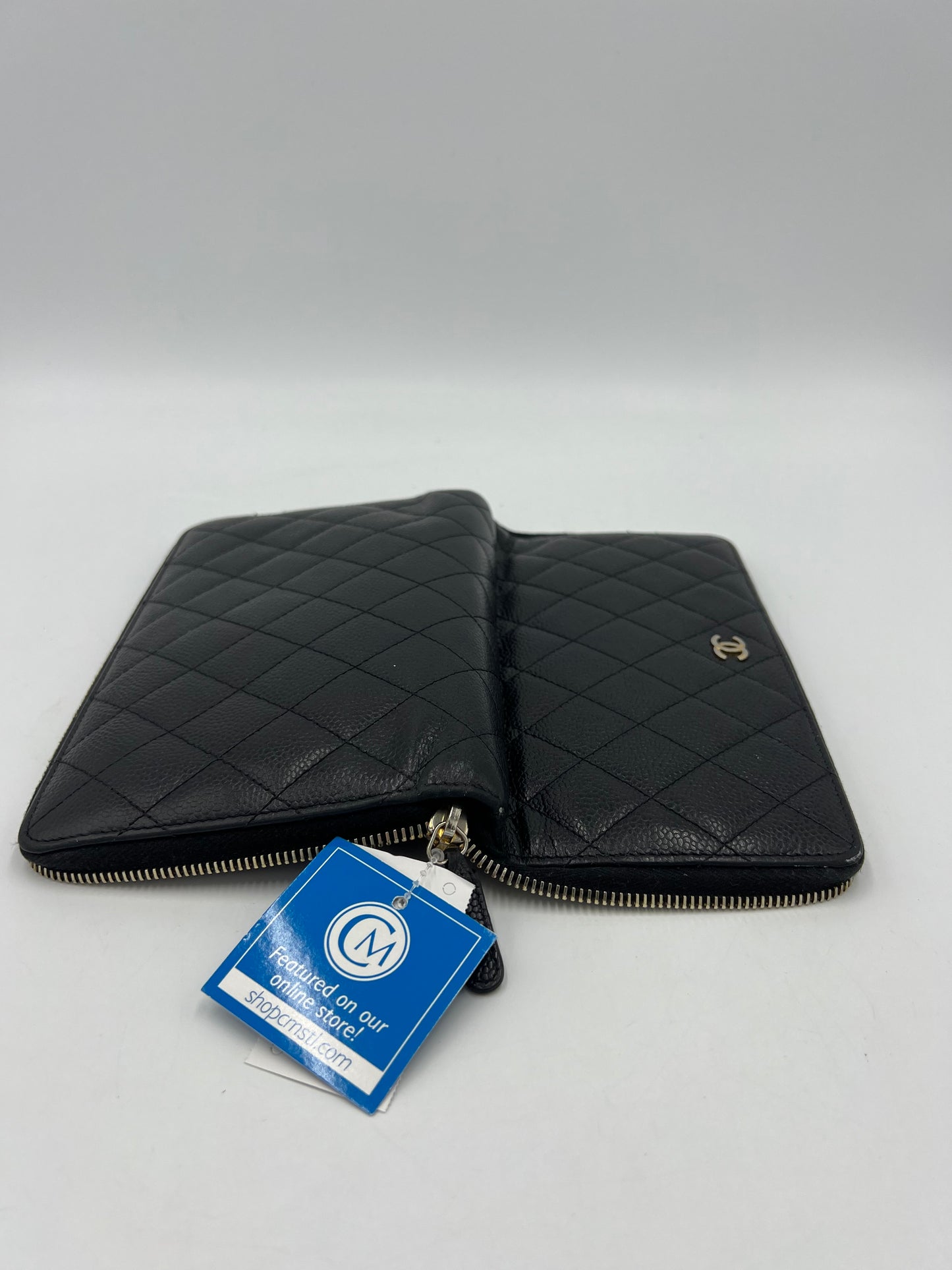 Chanel Zip Around Quilted Caviar Designer Wallet