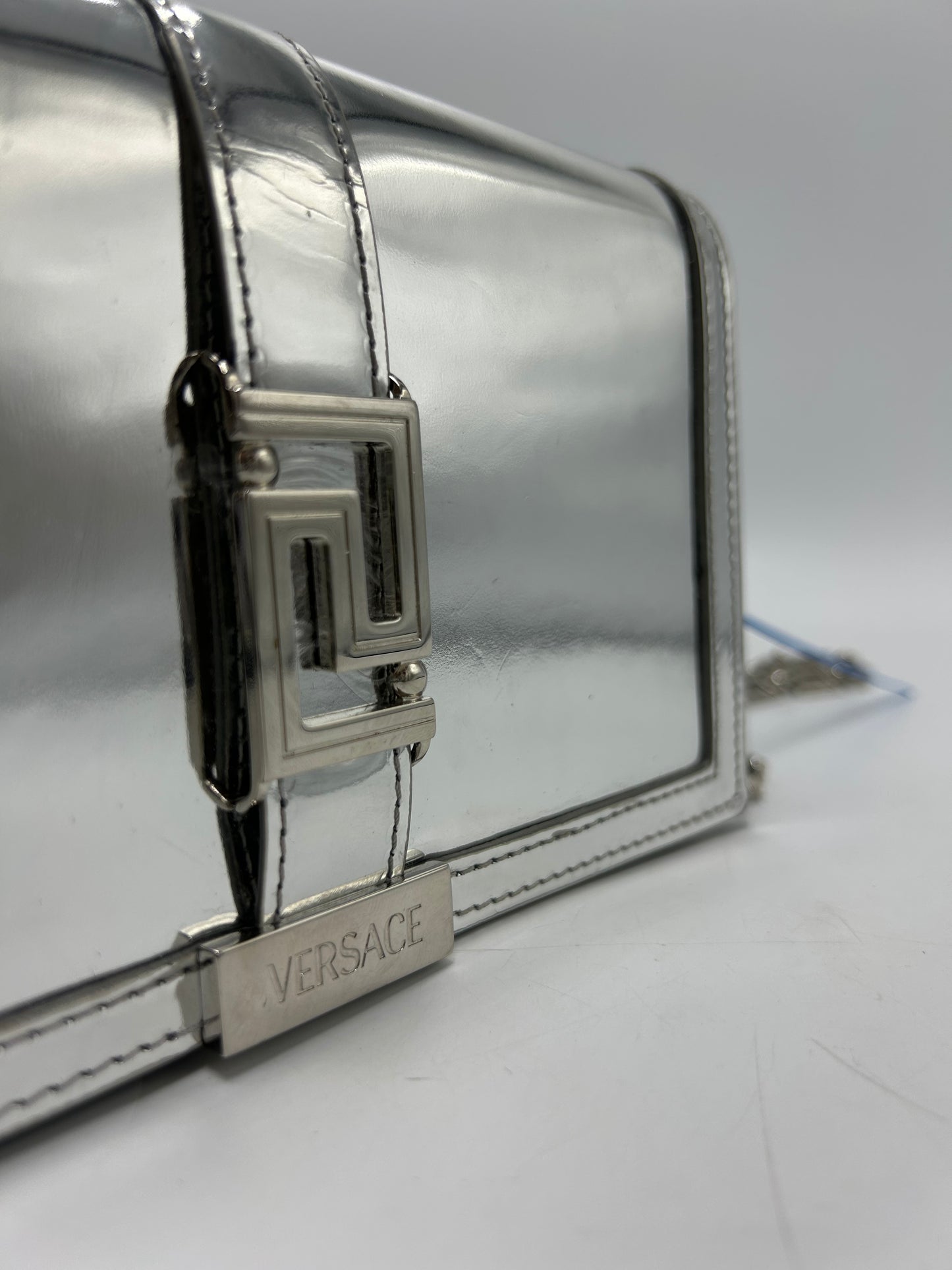 Versace Greca Metallic Luxury Wallet On A Chain