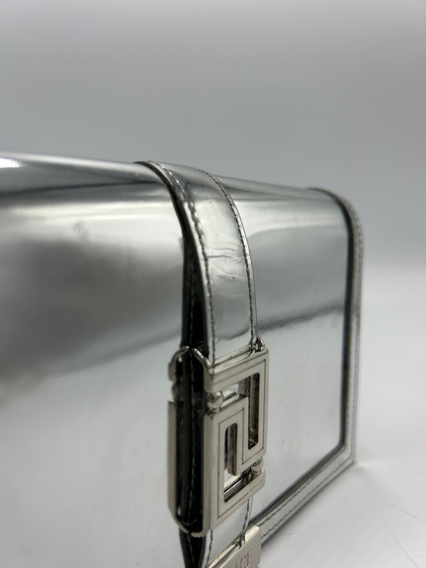 Versace Greca Metallic Luxury Wallet On A Chain