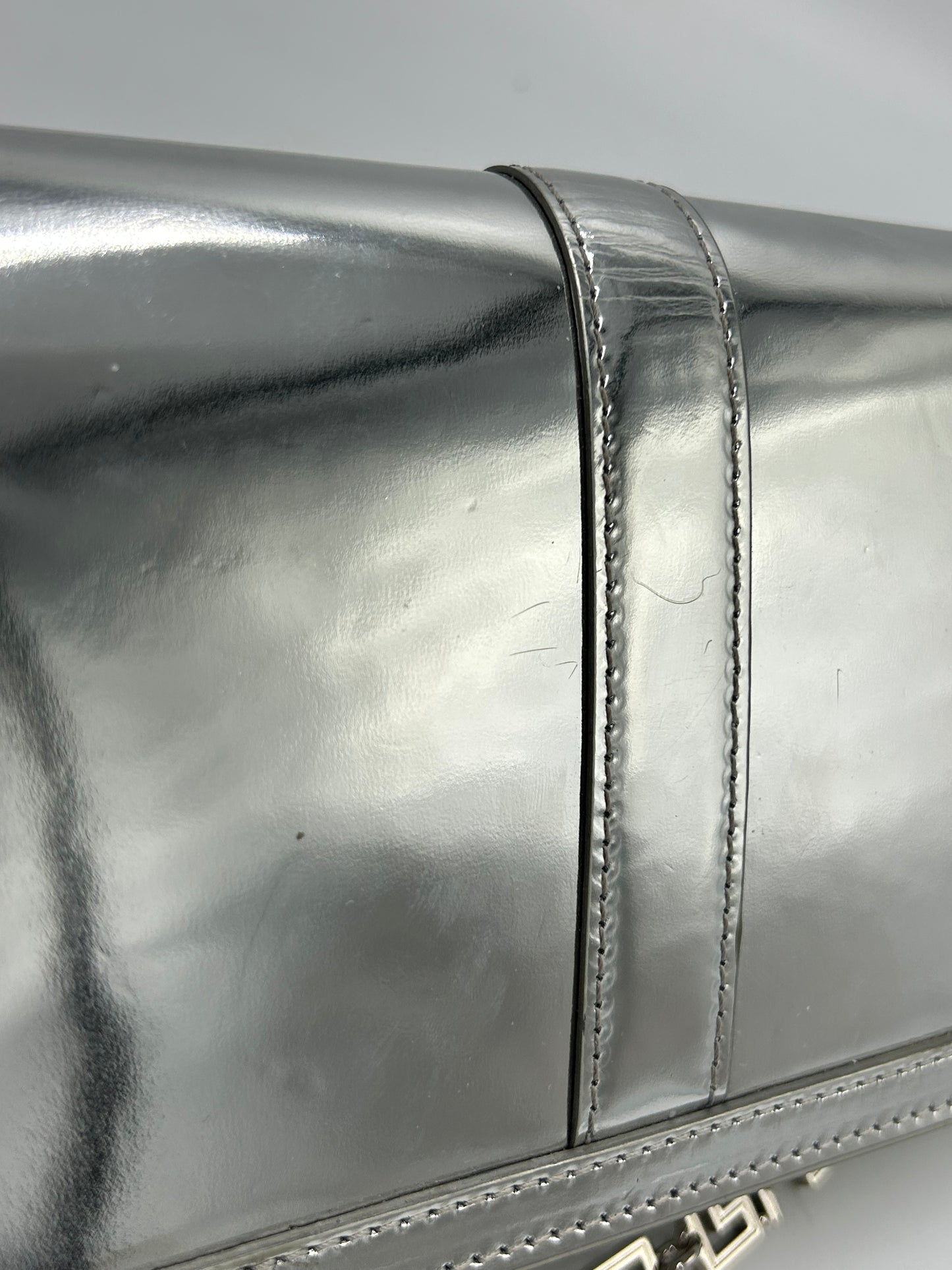 Versace Greca Metallic Luxury Wallet On A Chain