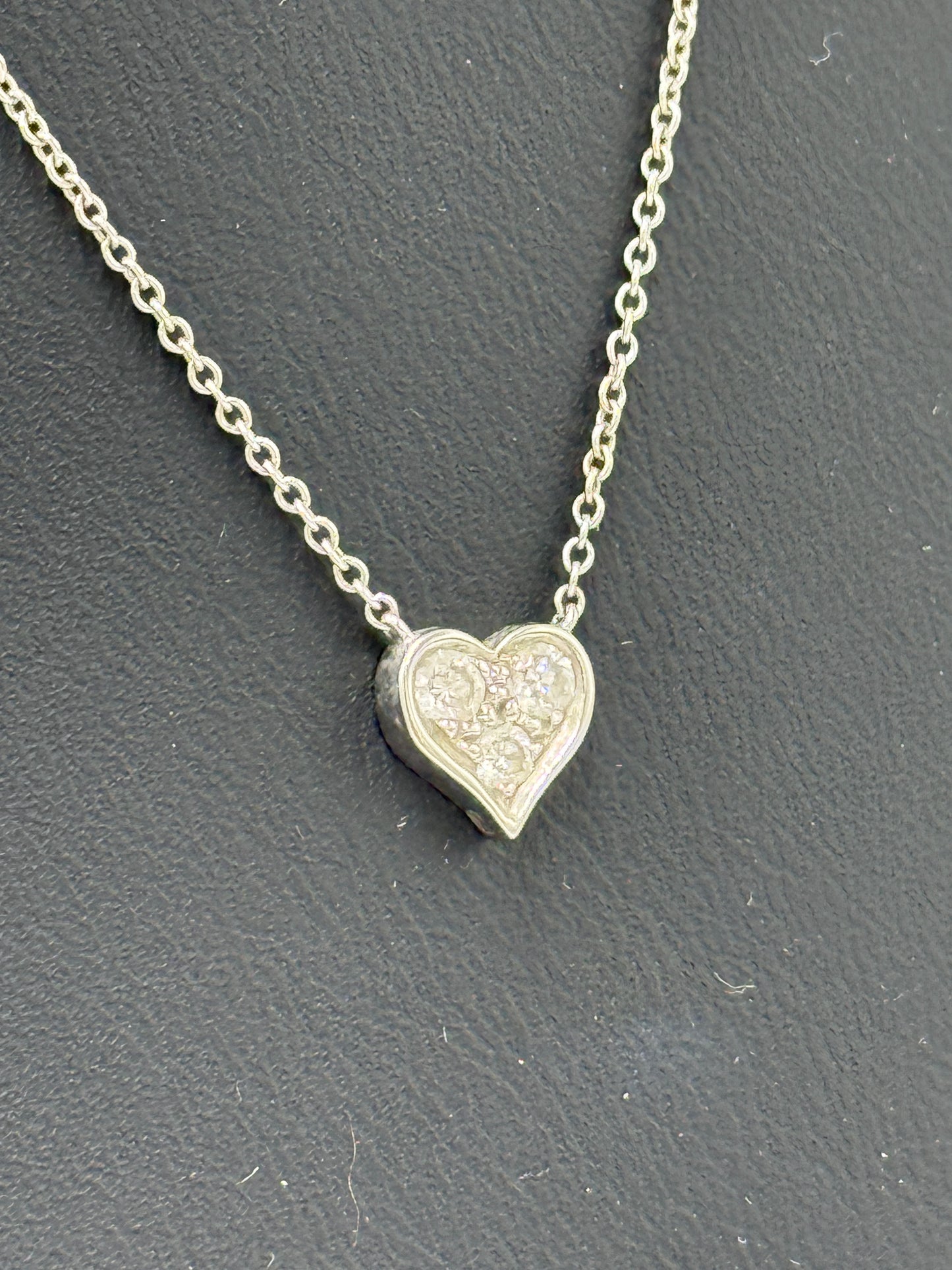 Tiffany & Company Platinum Heart Diamond Necklace