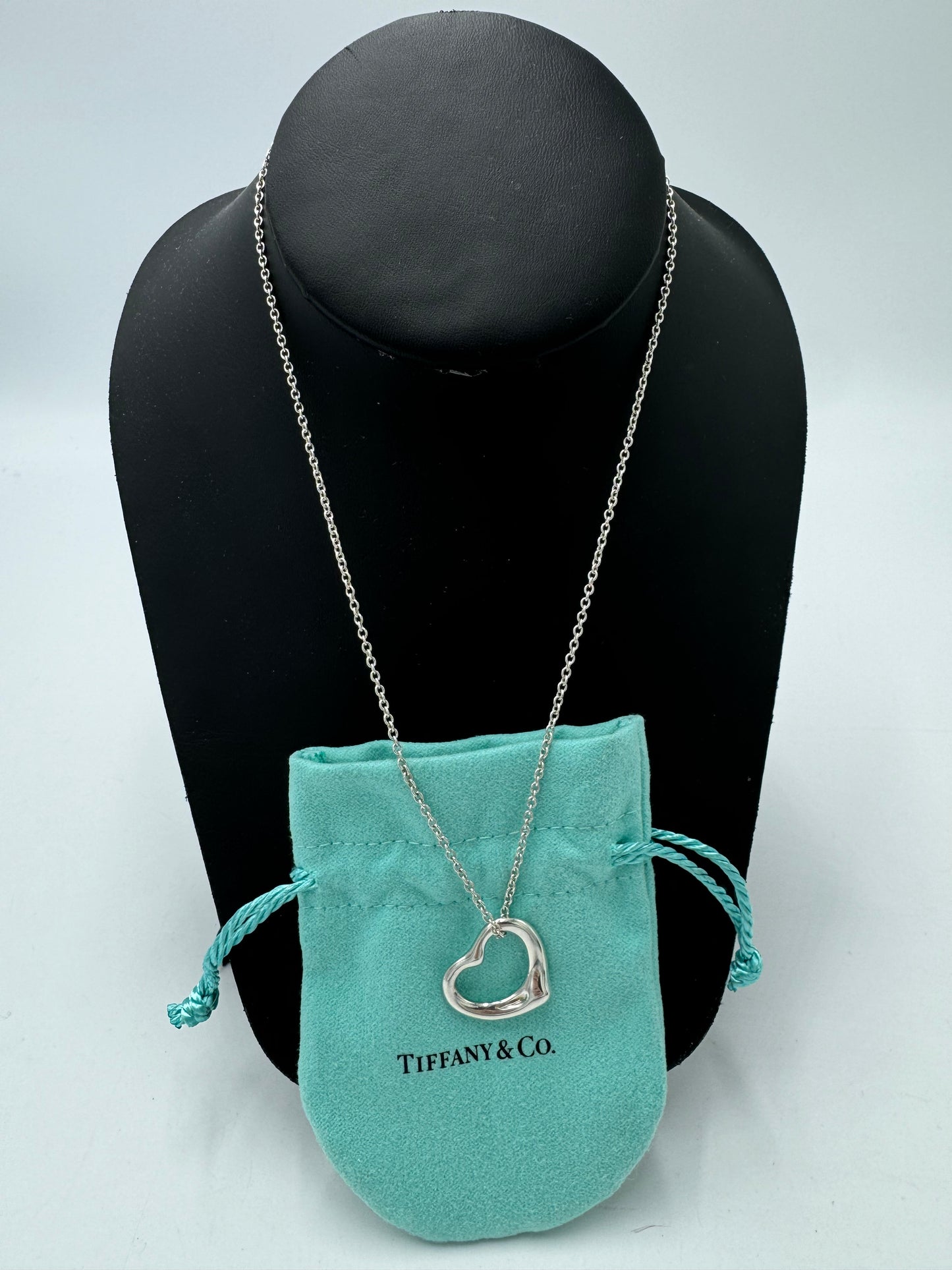 Tiffany & Company Elsa Peretti Open Heart Designer Luxury Necklace