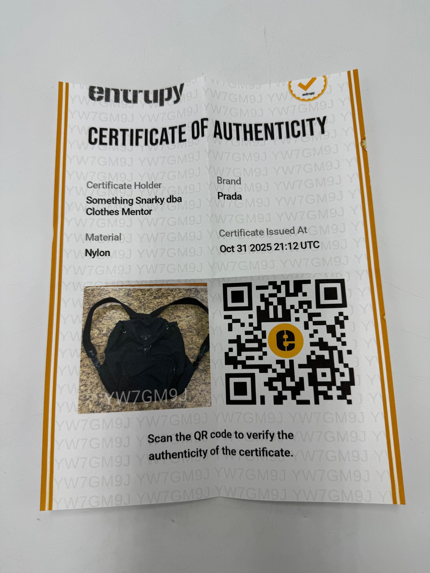 Prada Tessuto Nylon Luxury Designer Backpack / Handbag