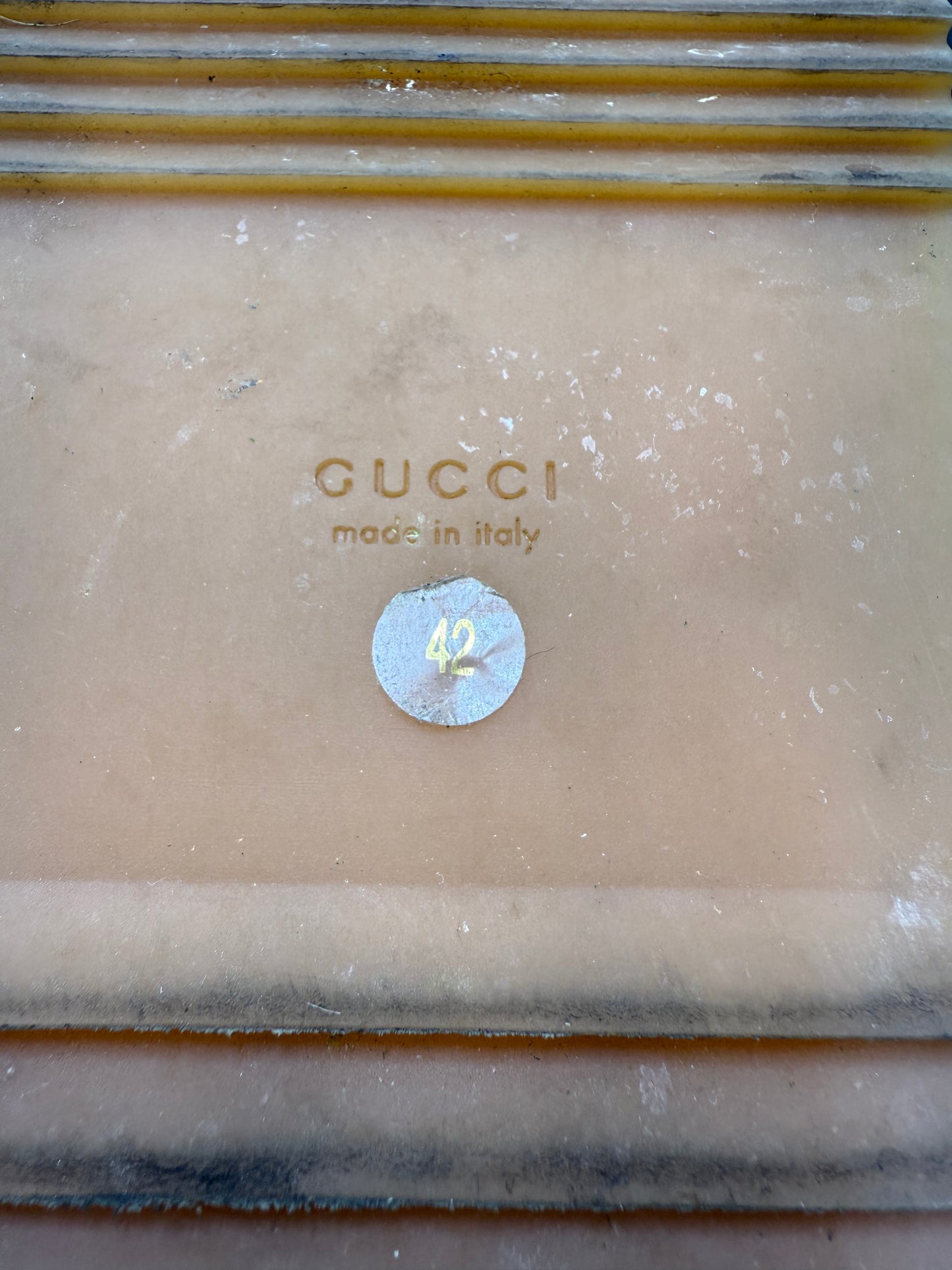 Sandals Luxury Designer By Gucci In Black & White, Size: 12