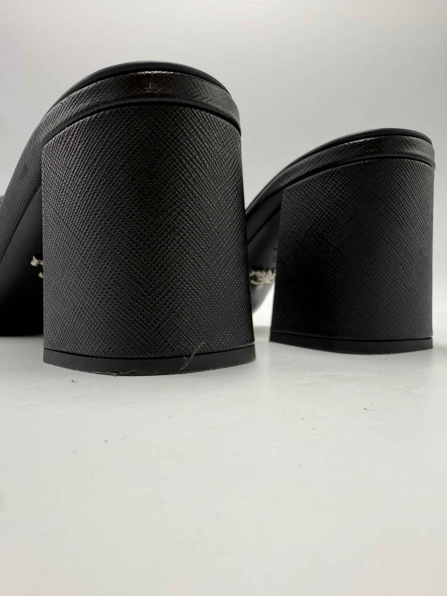 Sandals Luxury Designer By Prada In Black, Size: 9.5 (39.5)