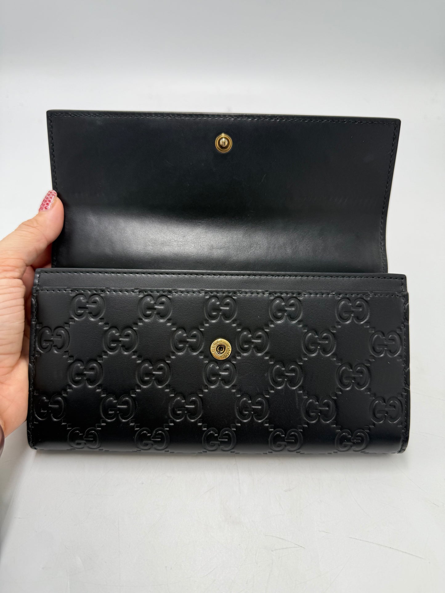 Gucci GG Guccissima Cat Continental Luxury Designer Wallet