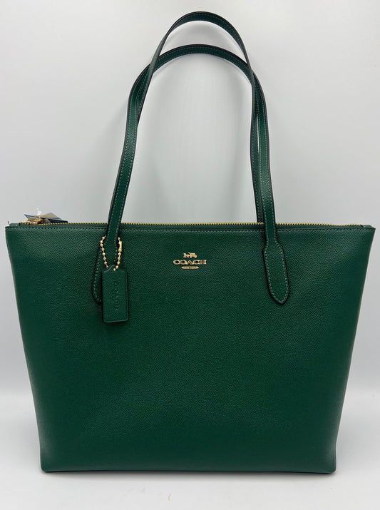 Coach Zip Top Leather Tote.
