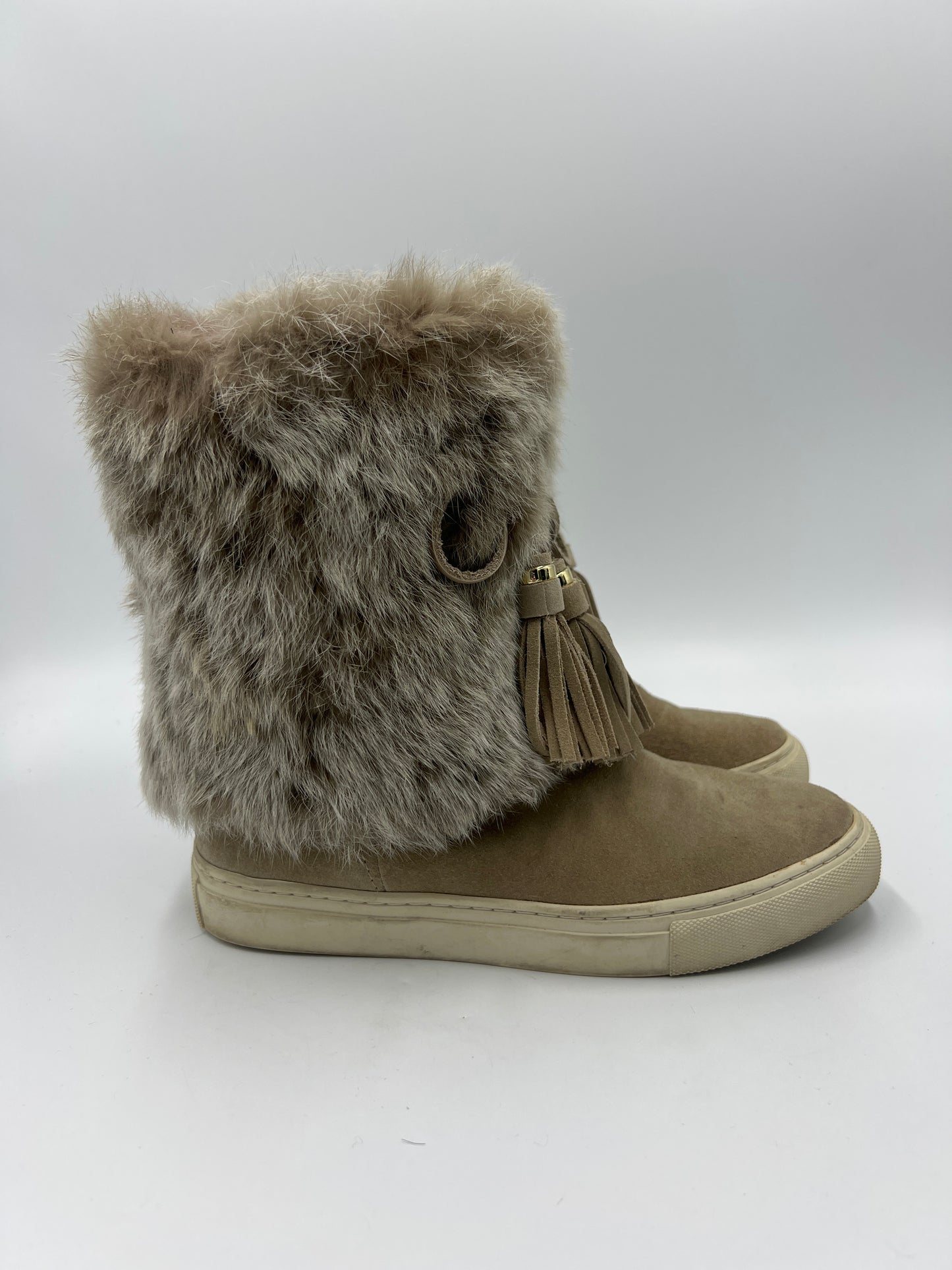 Tory Burch Angelica Rabbit Fur Boot  Size: 6